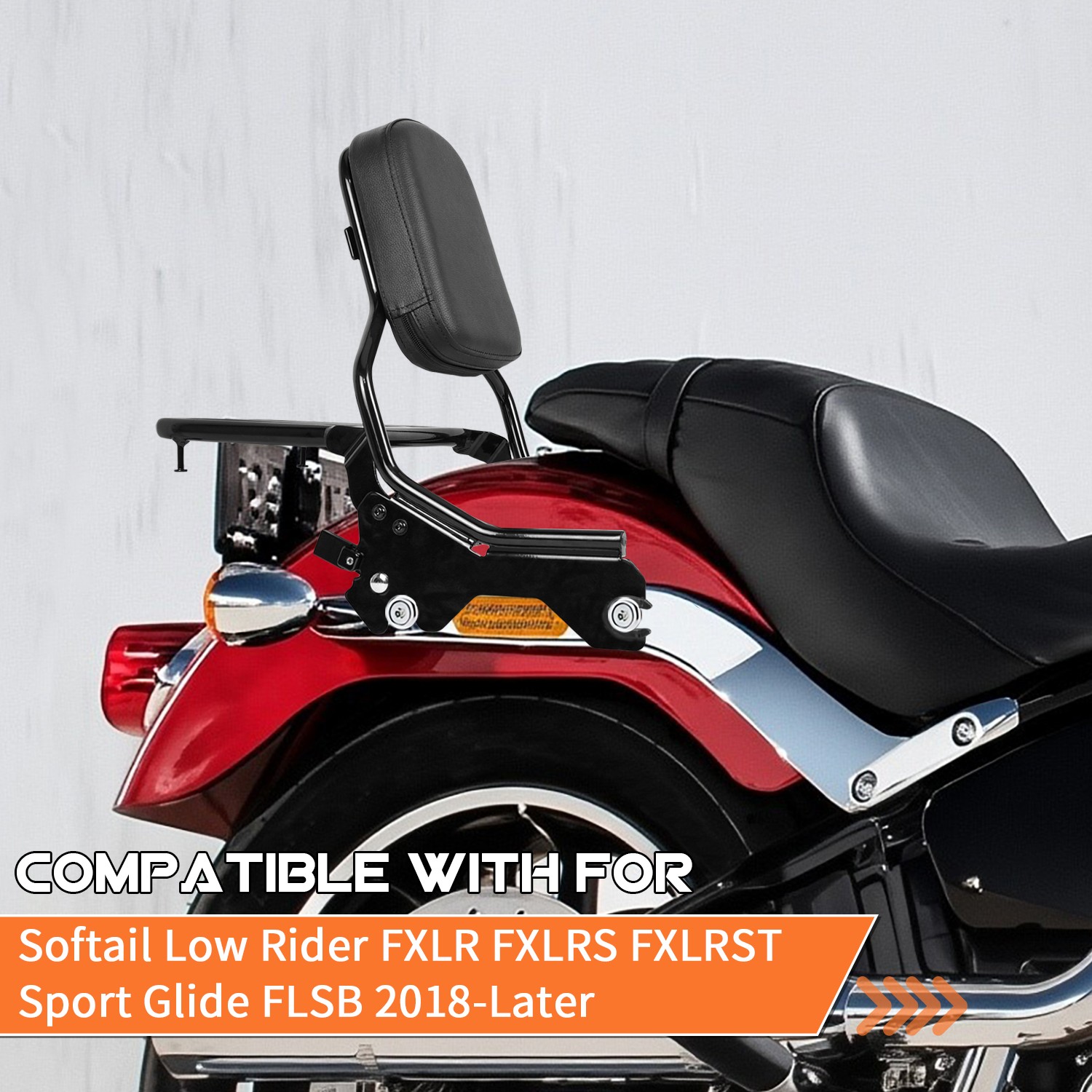 Backrest Sissy Bar Luggage Rack Detachable For Harley Low Rider FXLR 2018-2025