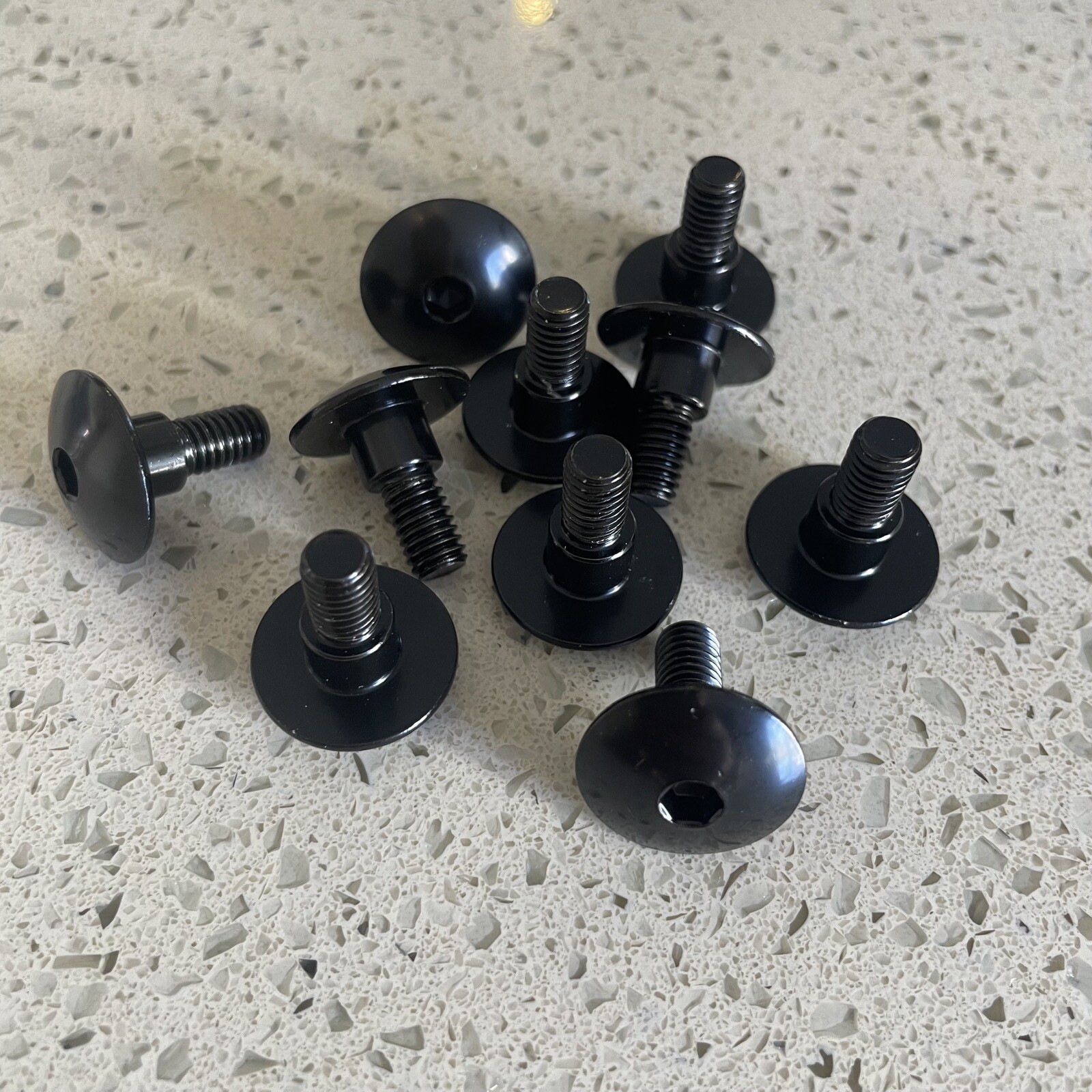 10x Black Aluminium Fairing Bolt m6 x 16mm +6mm Shoulder Step Motorcycle Screw