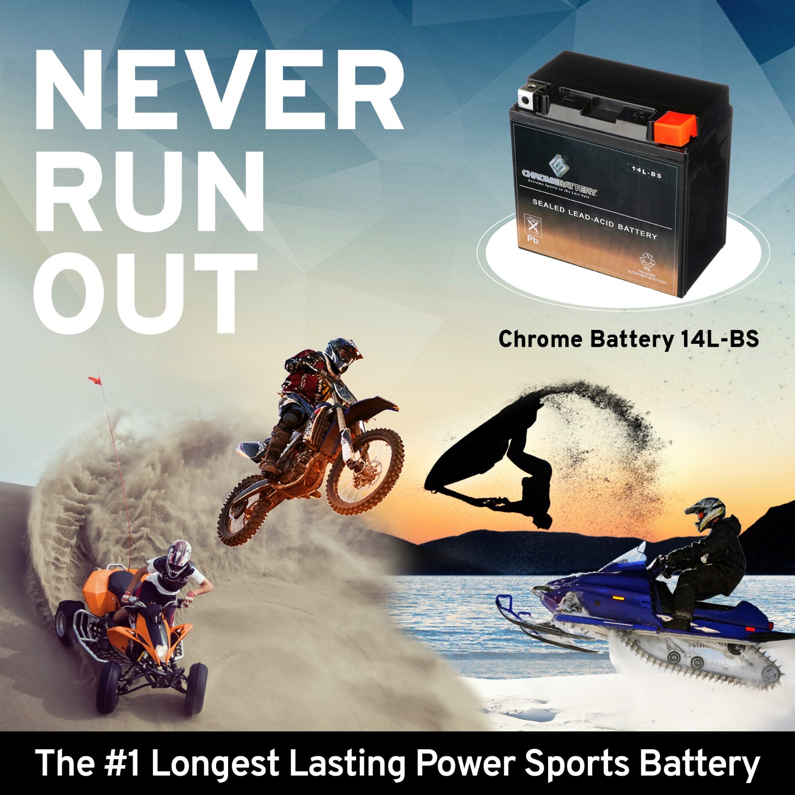 YTX14L-BS High Performance – Maintenance Free – Sealed AGM Motorcycle Battery
