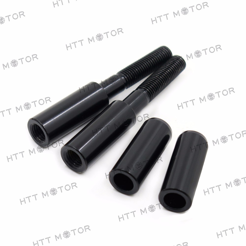 HTTMT Black 2″ Mirror Extensions Kit for Harley Softail Sportster Dyna Touring