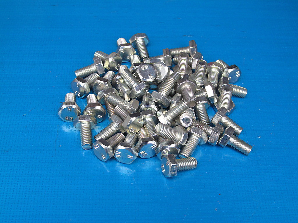 50 Pack. 1/4 x 1/2″ BSF Bolts (Setscrews) High Tensile Steel BZP