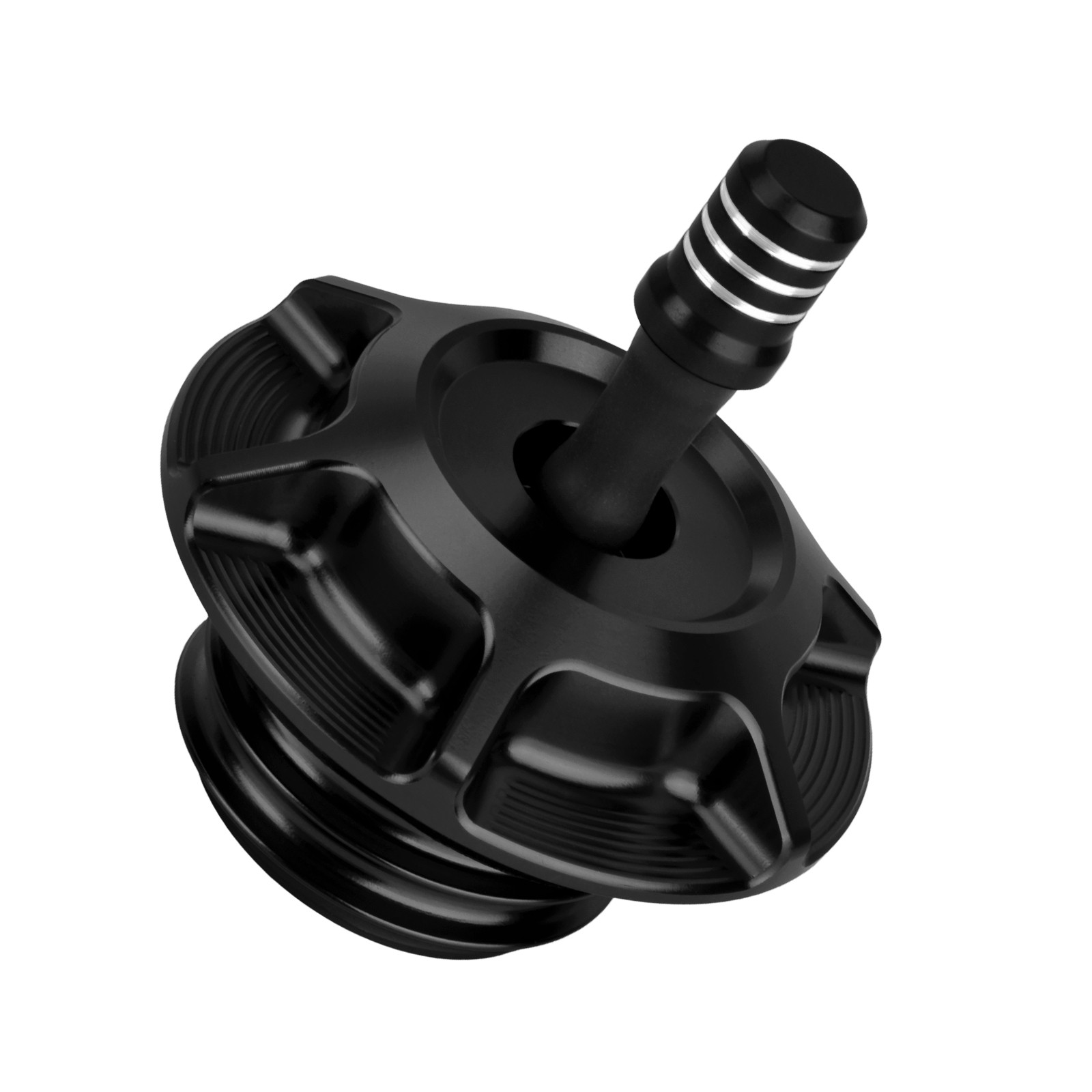 Black Vented Fuel Gas Tank Cap Vent Tube Universal For Harley Touring Softail