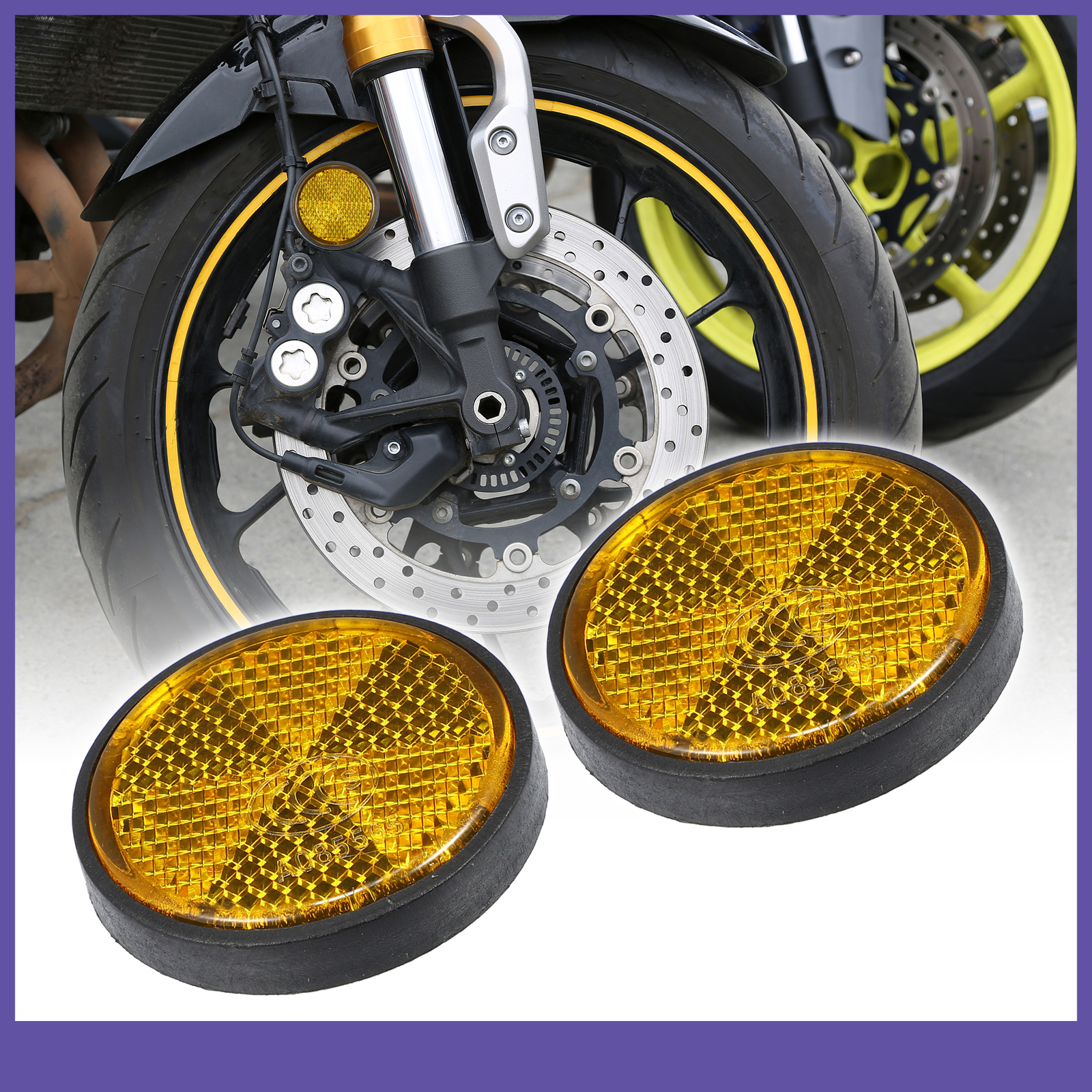 6pcs M6x1.0 Orange Screw Mount Reflective Warning Reflector for Motorcycle Bike