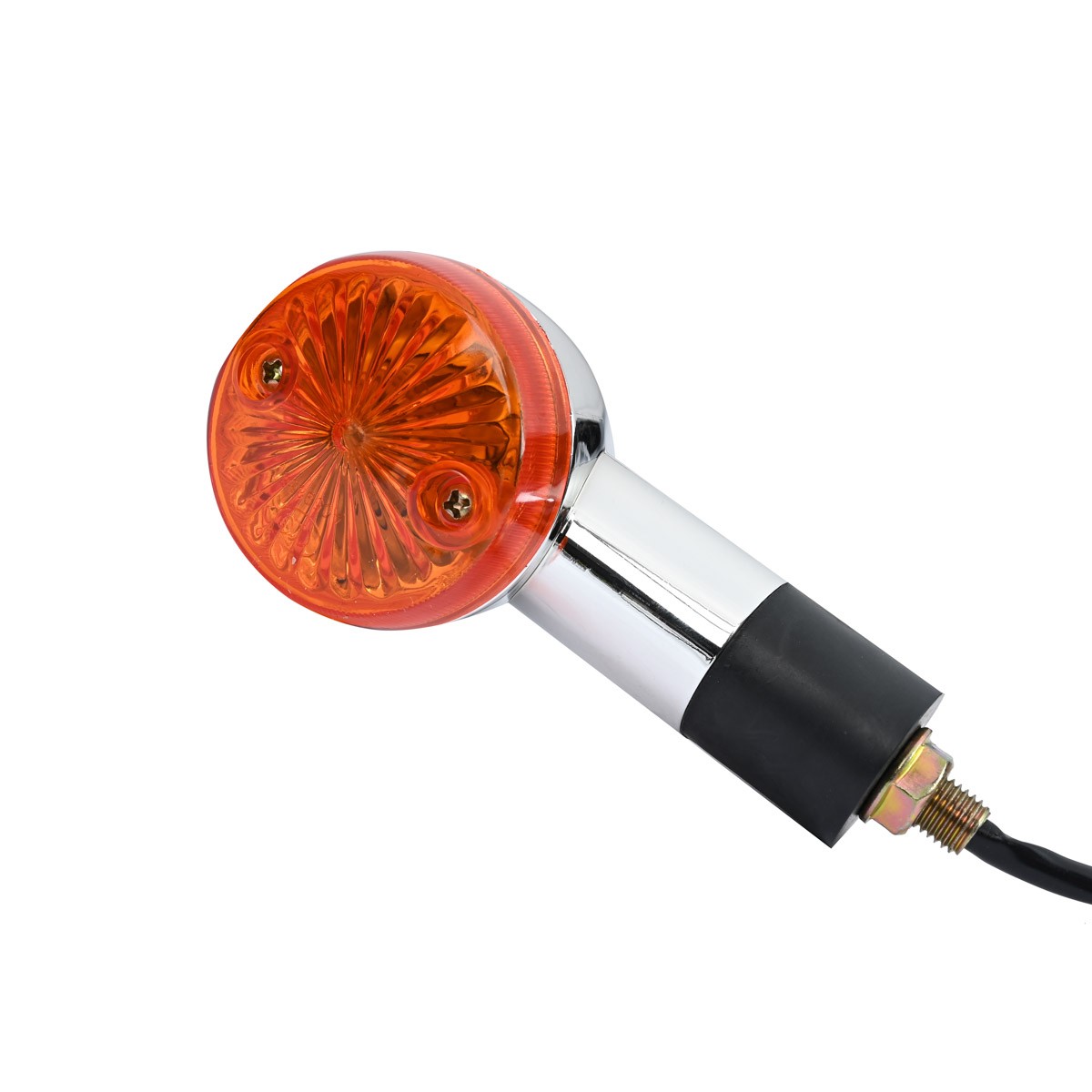 4PCS Amber LED Turn Signal Blinkers Universal DC 12V Motorcycle Lights Chrome US