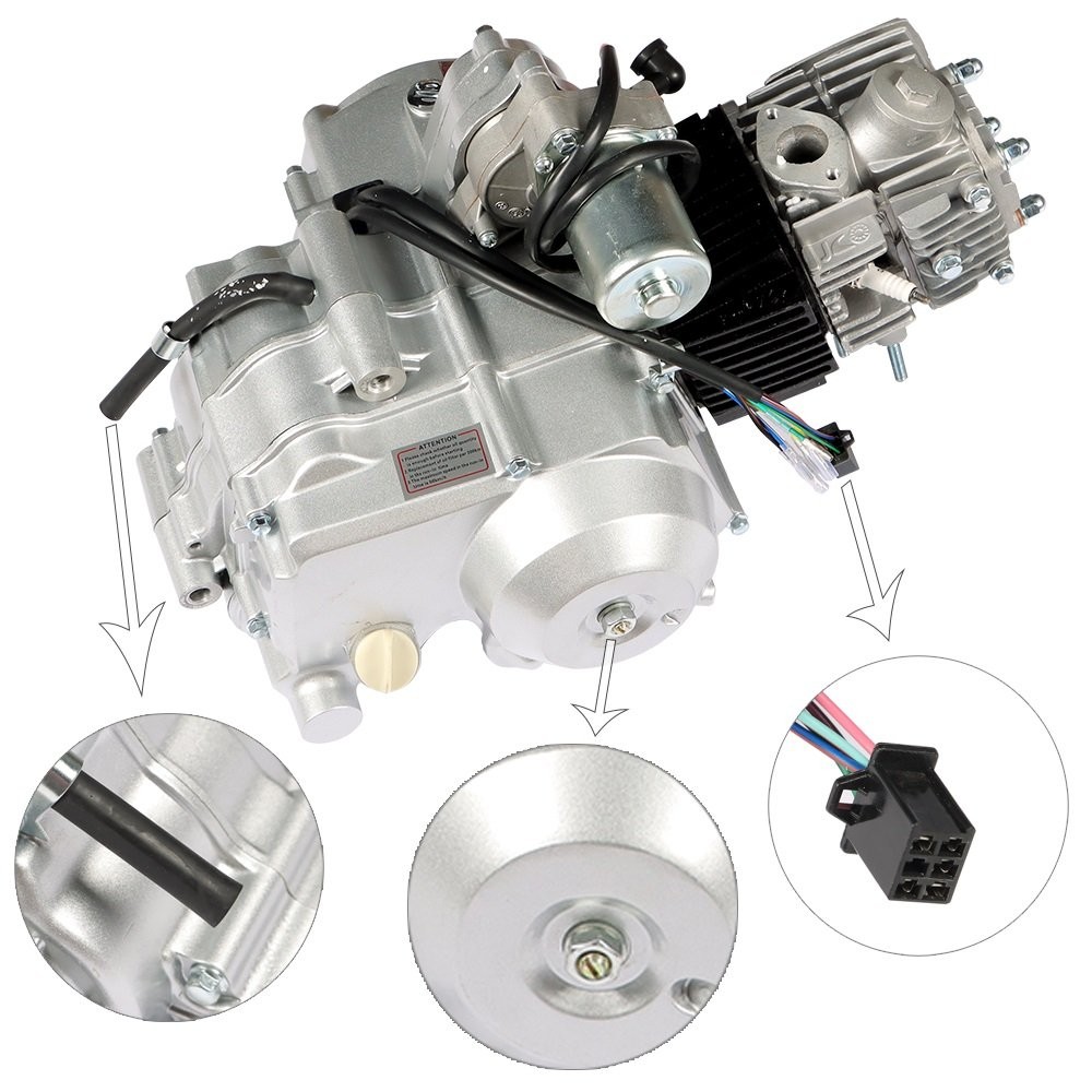 125cc 4 Stroke ATV Engine Motor 3-Speed For ATV Quad Go Kart Semi Auto w/Reverse