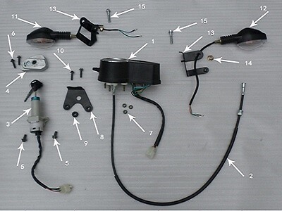 RPS Hawk 250 Carb Speedometer Cable (#2 in diagram) X-Pro