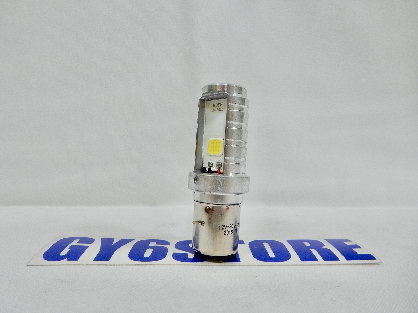 12V 80V 16W BA20D LED HEADLIGHT BULB FOR SOME 50cc QMB139 & 150cc GY6 SCOOTERS
