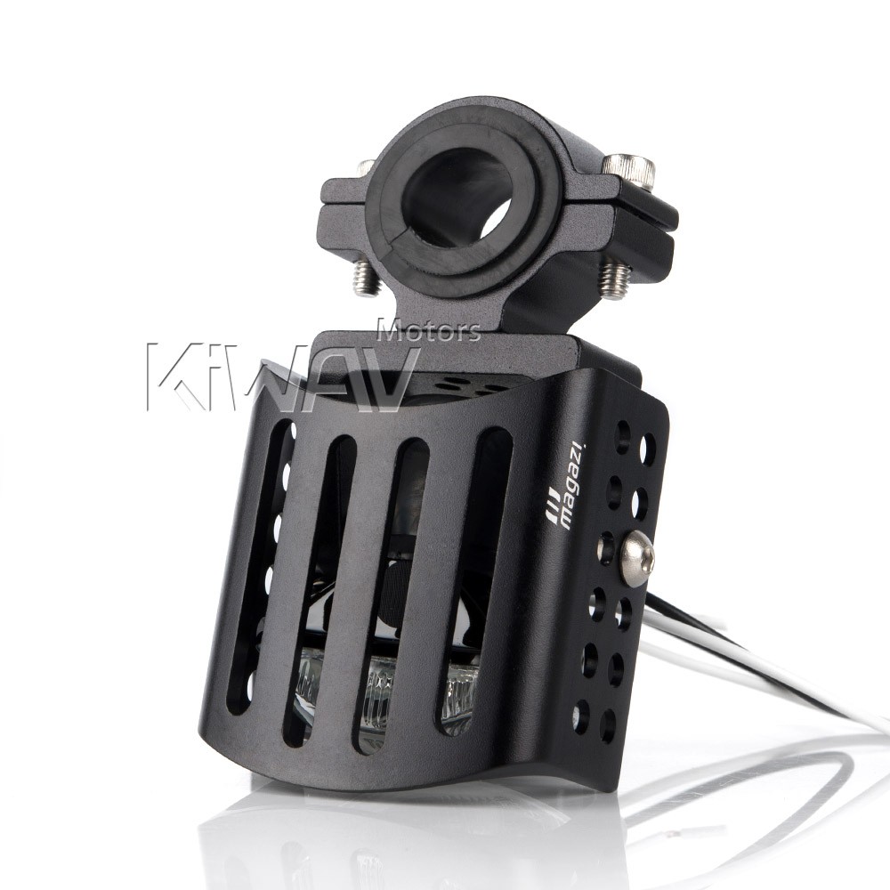 square fog light black metal die-cast aluminum housing x2 fits Harley BMW Aprlia