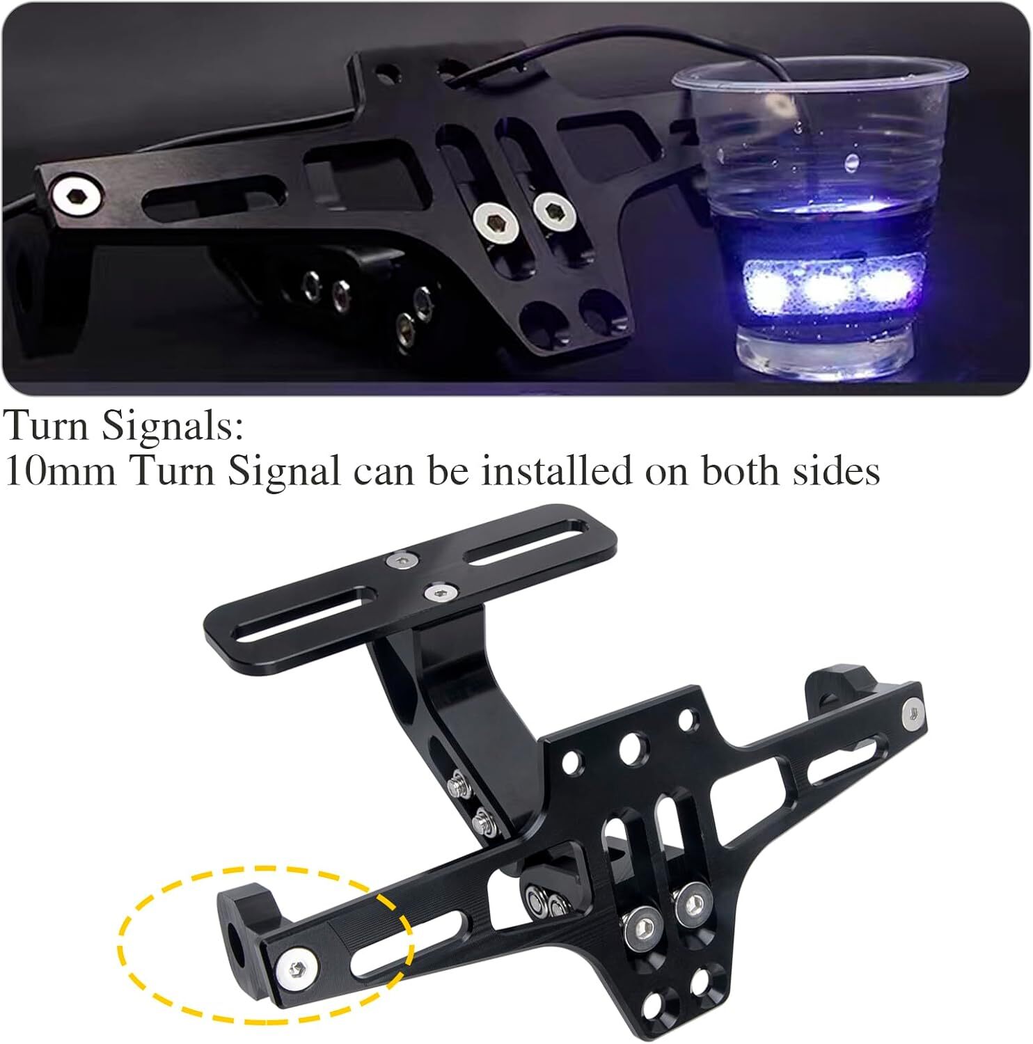 Motorcycle License Plate Holder Fender Eliminator Kit For Kawasaki Ninja 500 650