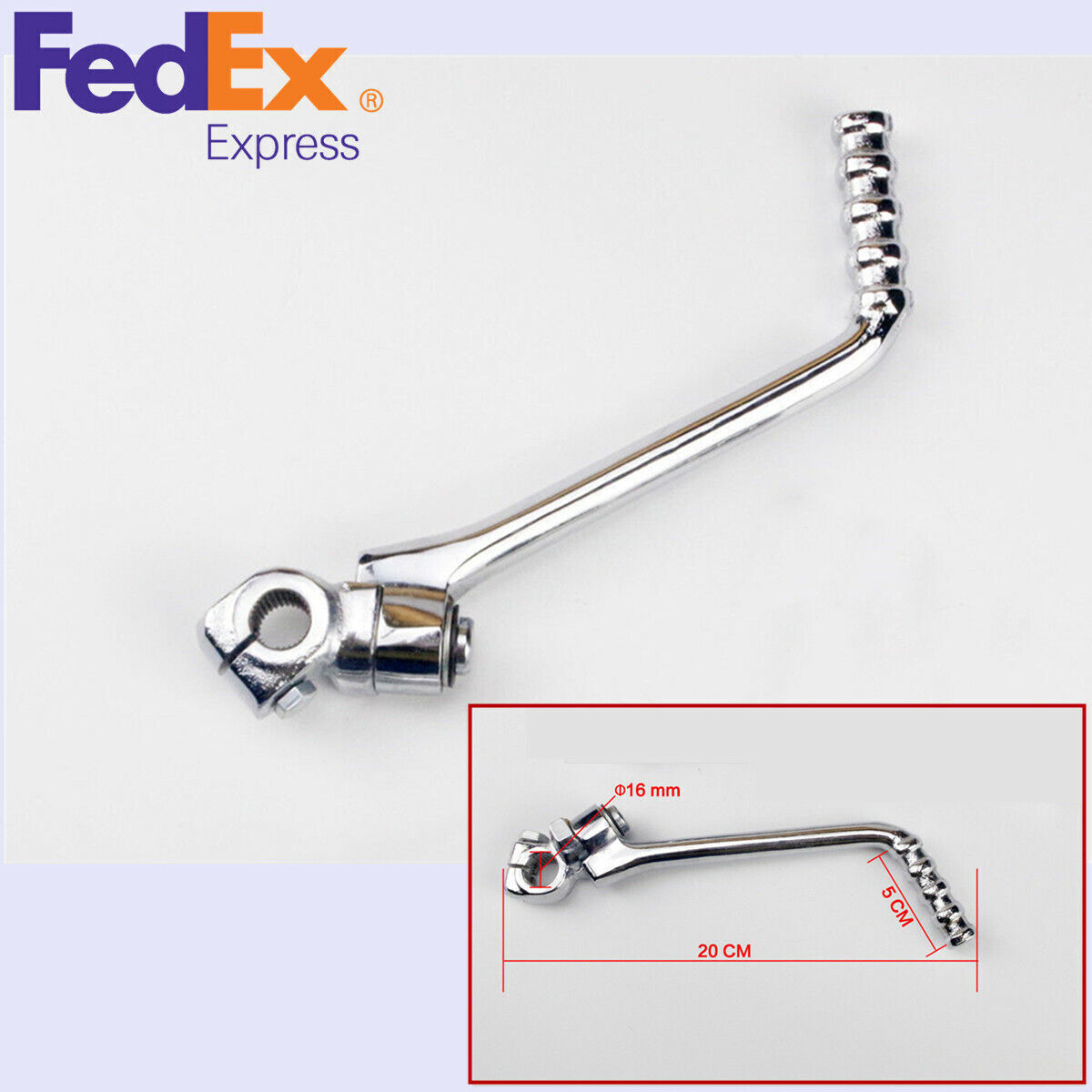 16mm Chrome Kick Starter Lever For 50cc-160cc Dirt Pit Bike ATV Quad Motorcycle