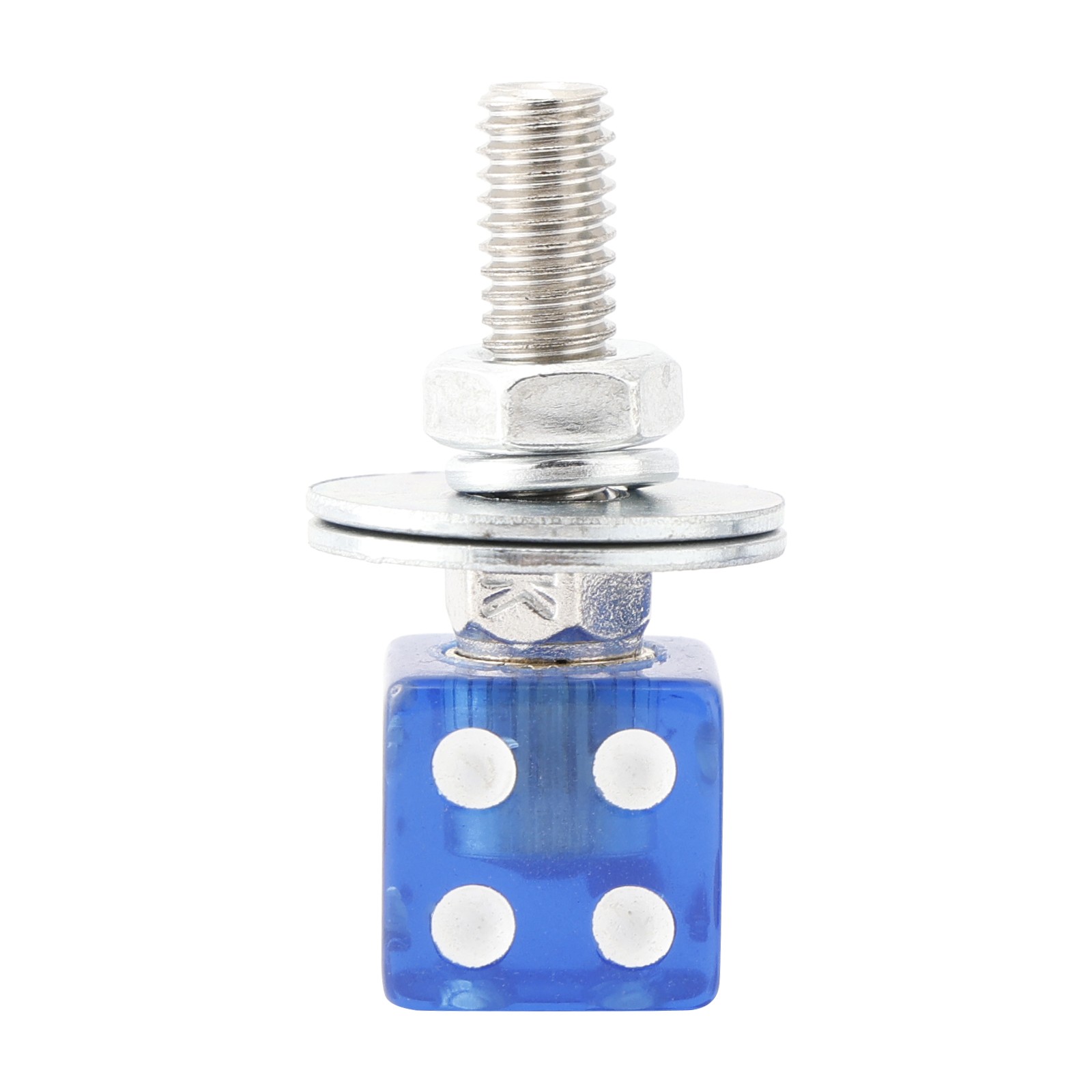 2x Motorcycle Bike Plastic Blue Dice License Plate Bolt On Screw On Frame Nut