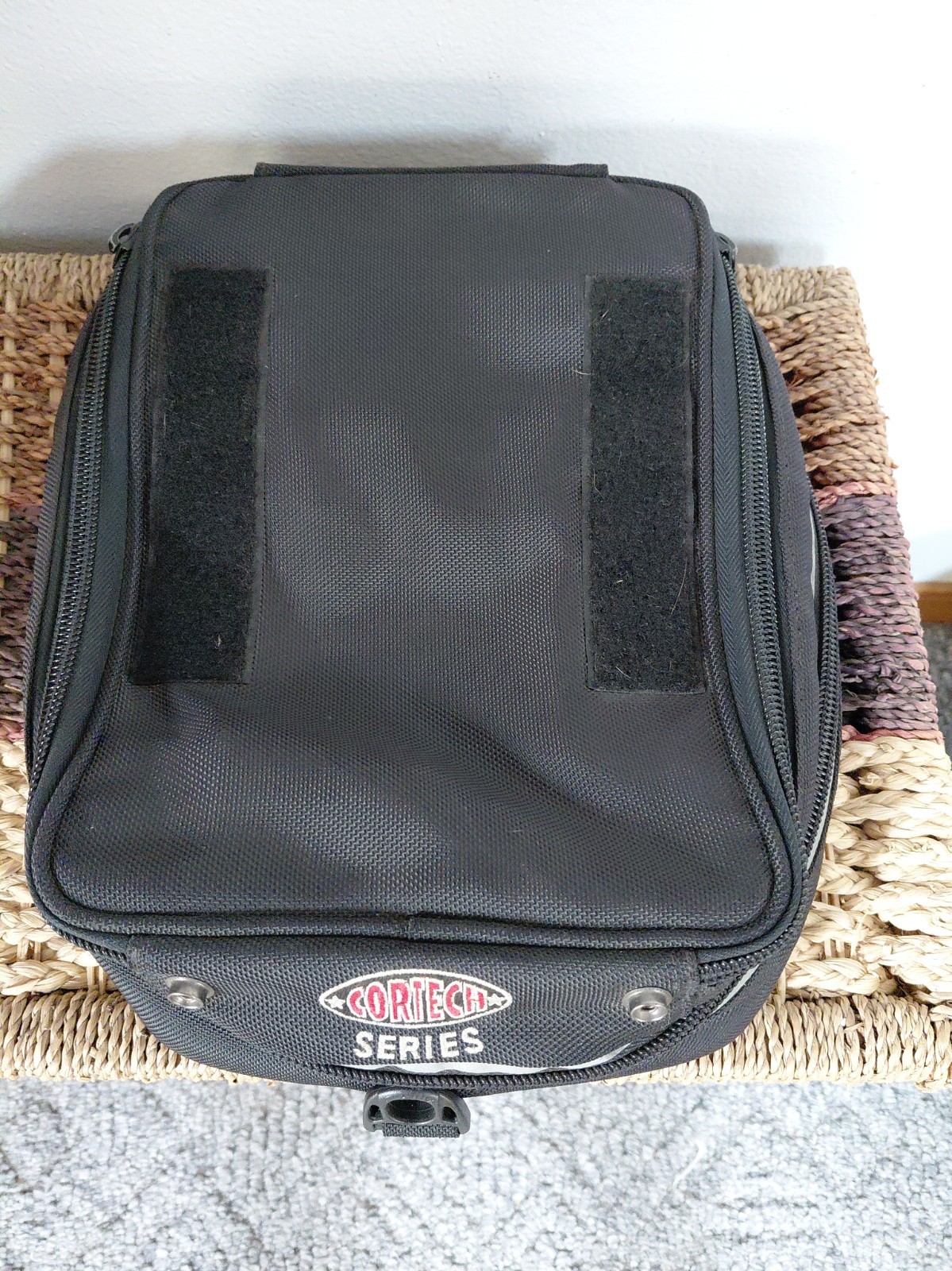 Cortech Mini Tank Bag Magnetic 82-401 Motorcycle Black Textile Expandable
