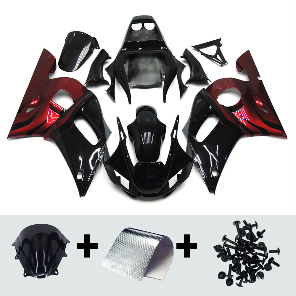 Red Black Fairing Kit for 1998-2002 Yamaha YZF R6 Injection ABS Plastic Bodywork