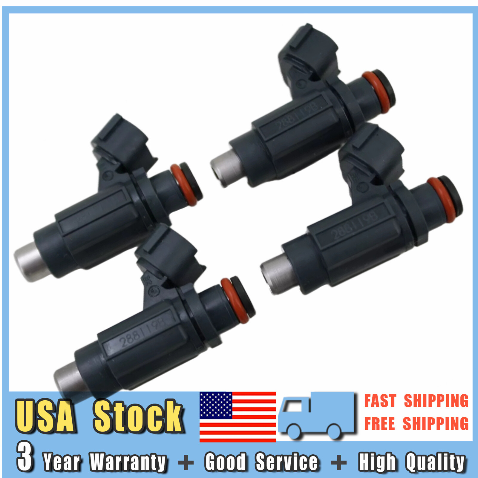 4Pcs New Fuel Injectors 49033-0013 For Kawasaki Ninja ZX600 ZX6R Z750 2007-2012