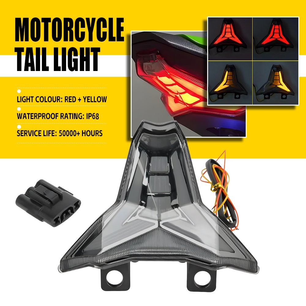For Kawasaki Ninja 400/Z400 2018-23 Signal LED Integrated Tail Light Red+Amber H