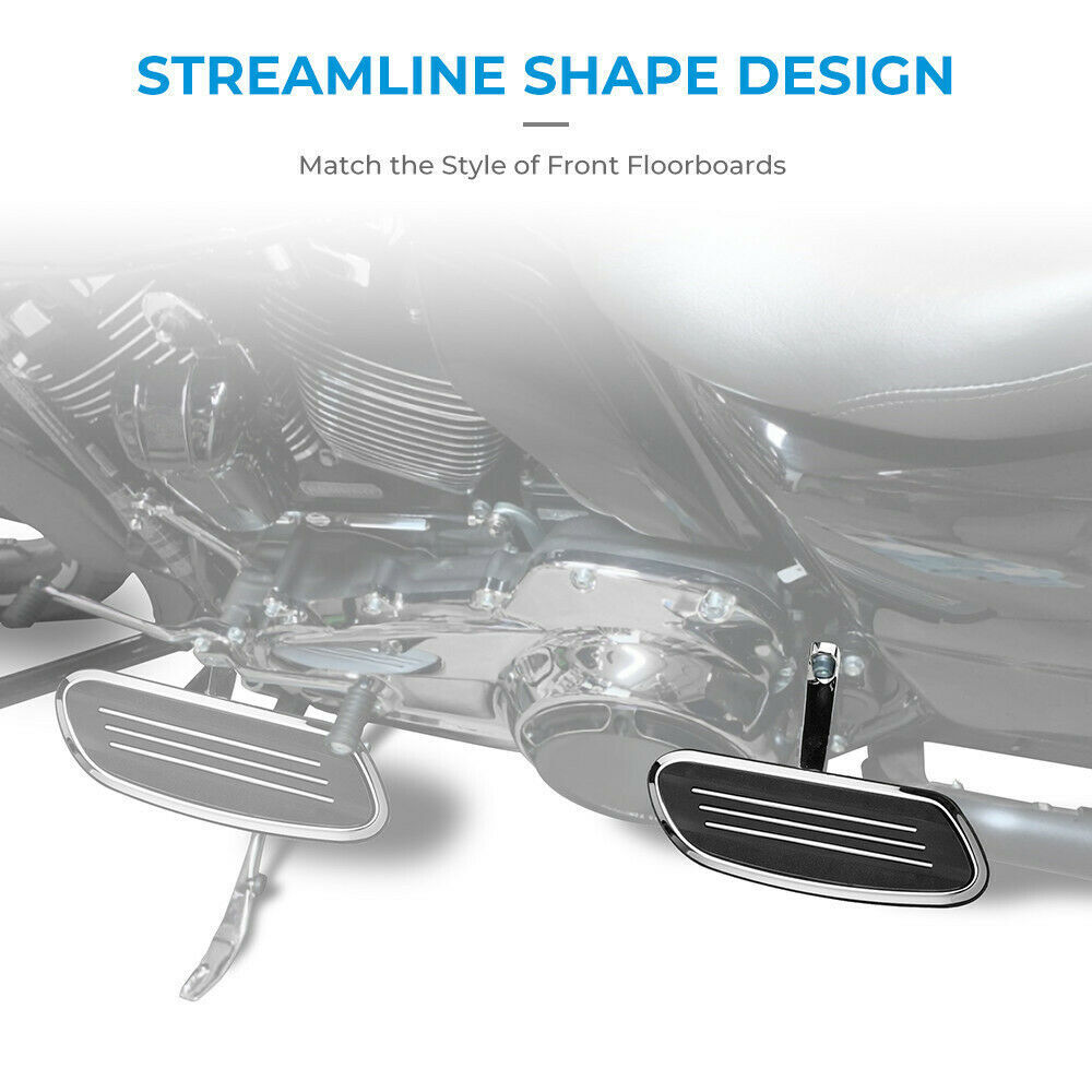 For Harley Road King FLHR 1994-2023 Chrome Passenger Footboard Rear Floorboards