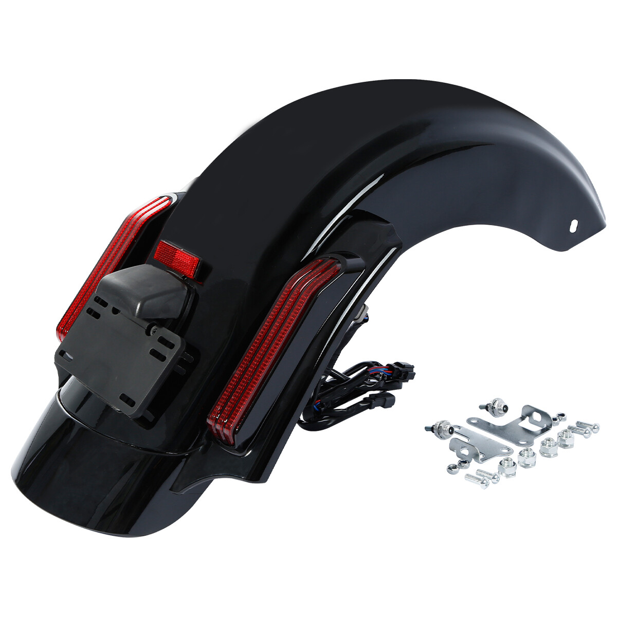 Black 5″ Hard Saddlebags 6×9″ Speaker Lid &Rear Fender For Harley Touring 14-Up