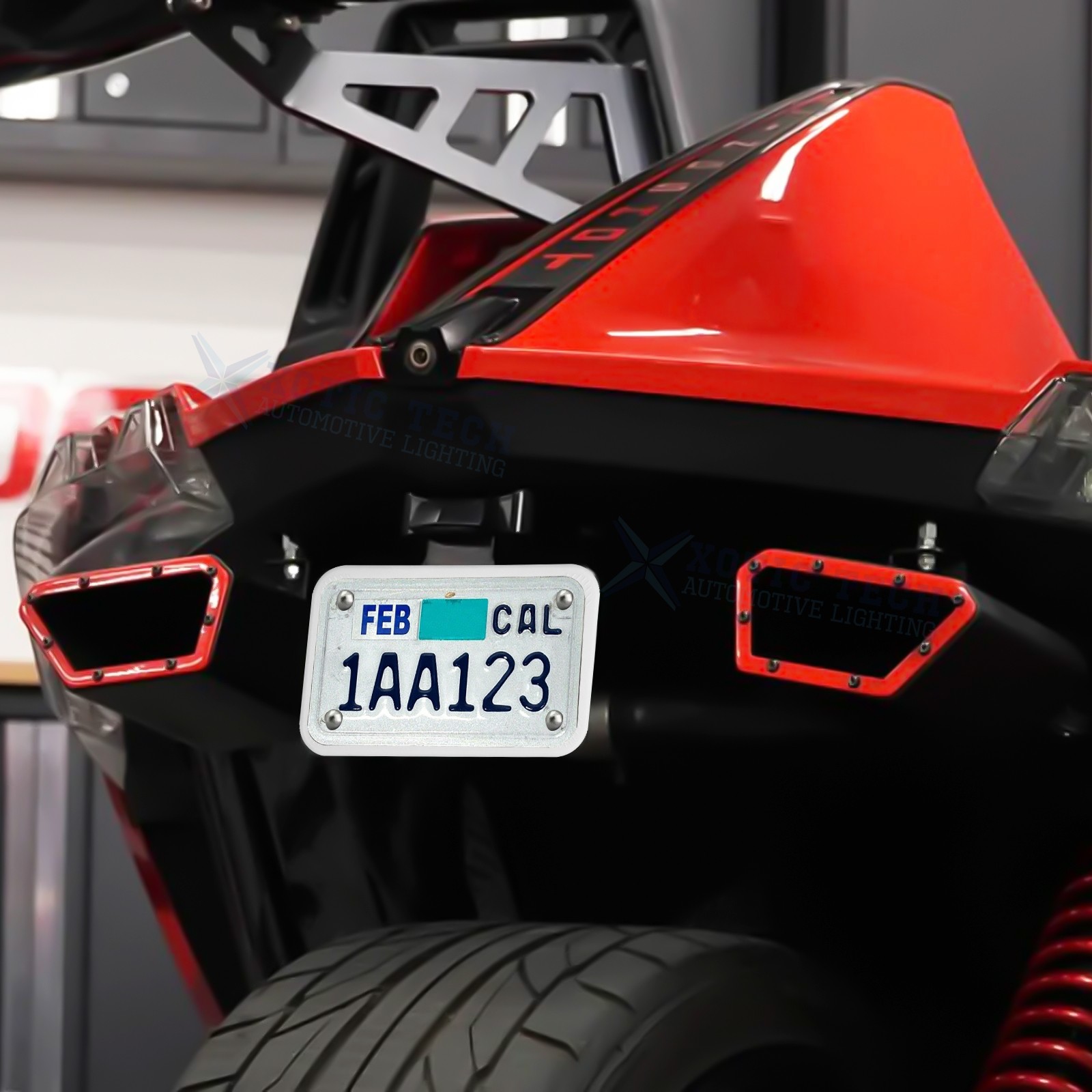 White Motorcycle Silicone License Plate Frame Rust Proof Weather Proof Universal