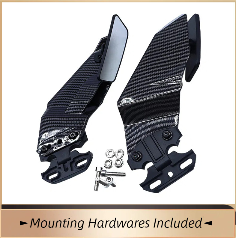 Carbon Fiber Style Black Wind Wing Rearview Mirrors for Suzuki TL1000R 1998-2003