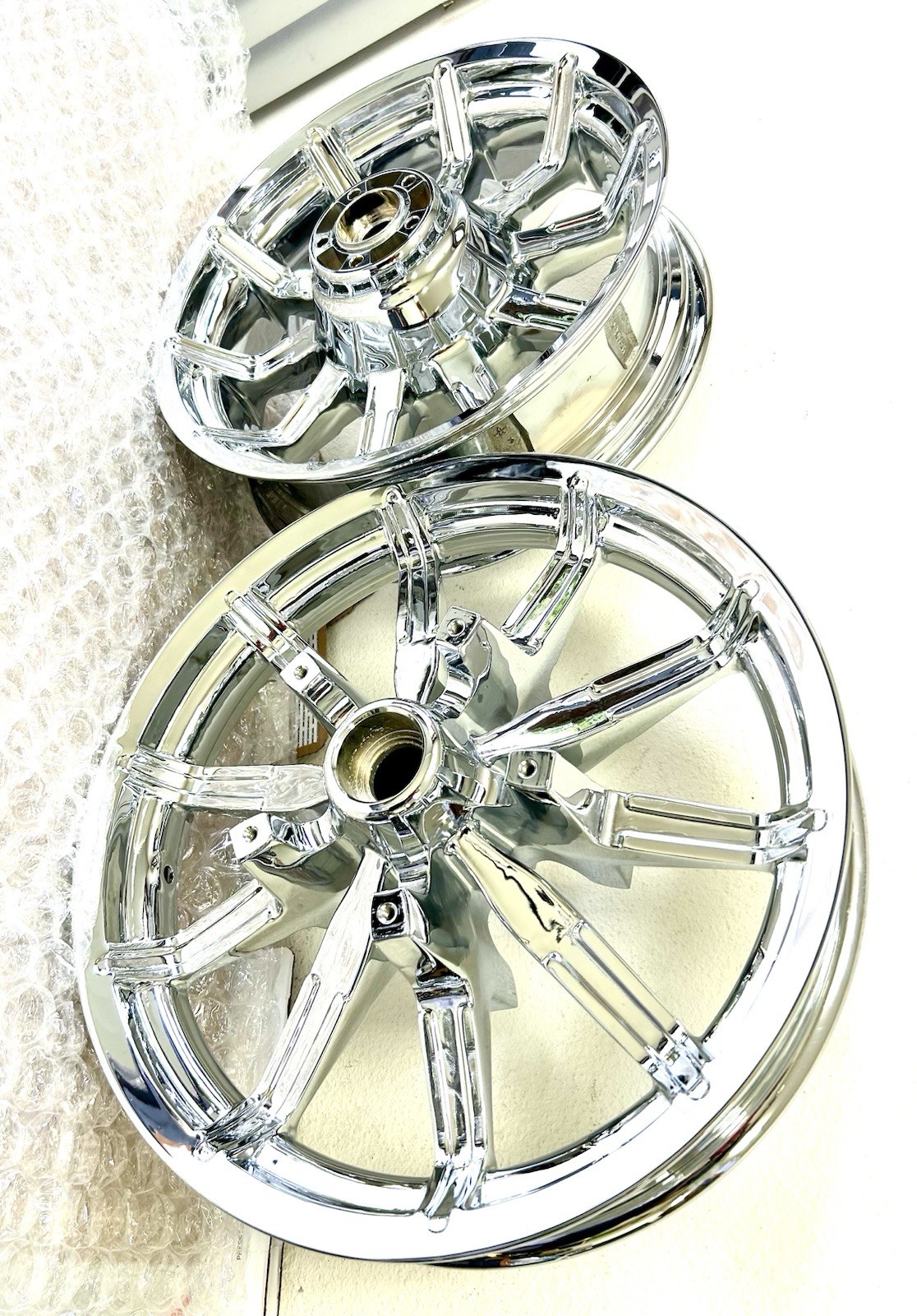 HARLEY TOURING IMPELLER CHROME WHEELS ROTORS 2009-17 STREET GLIDE OUTRIGHT