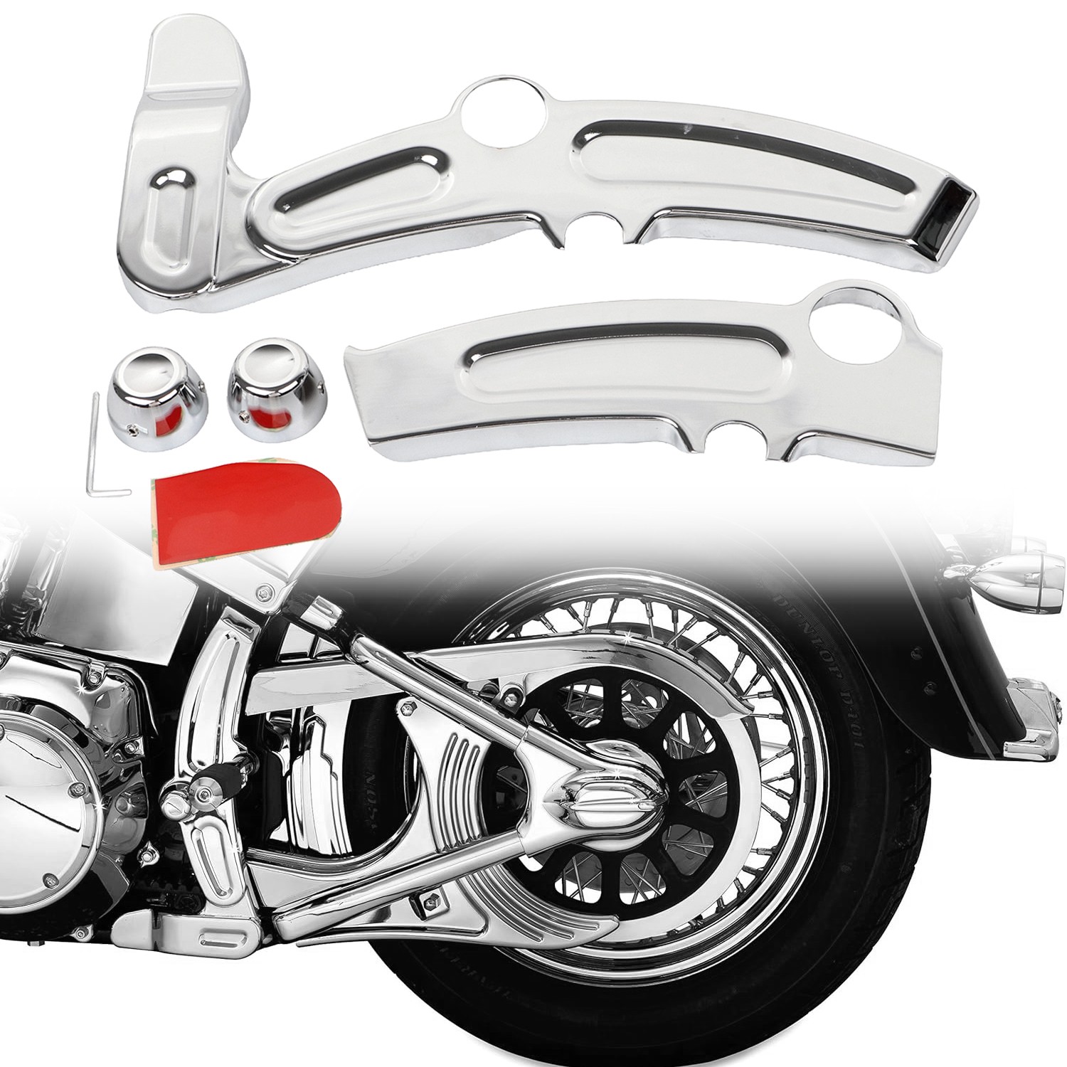 Boomerang Frame Nut Cover For Harley Heritage Softail Classic FLSTC Custom FXSTC