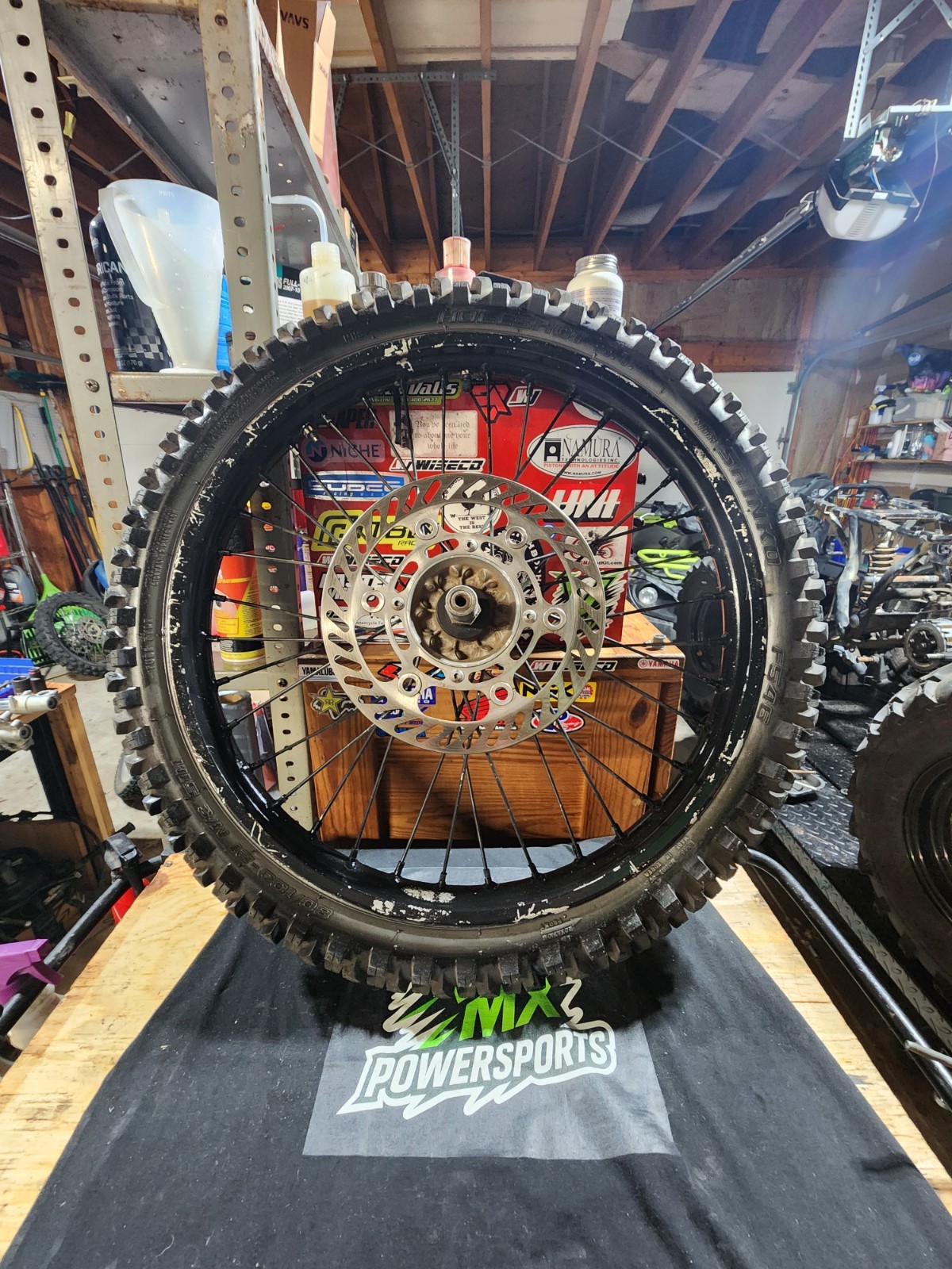 Kawasaki KX125 Front Wheel Rim Tire Rotor Axle 21” Shinko 80/100-21