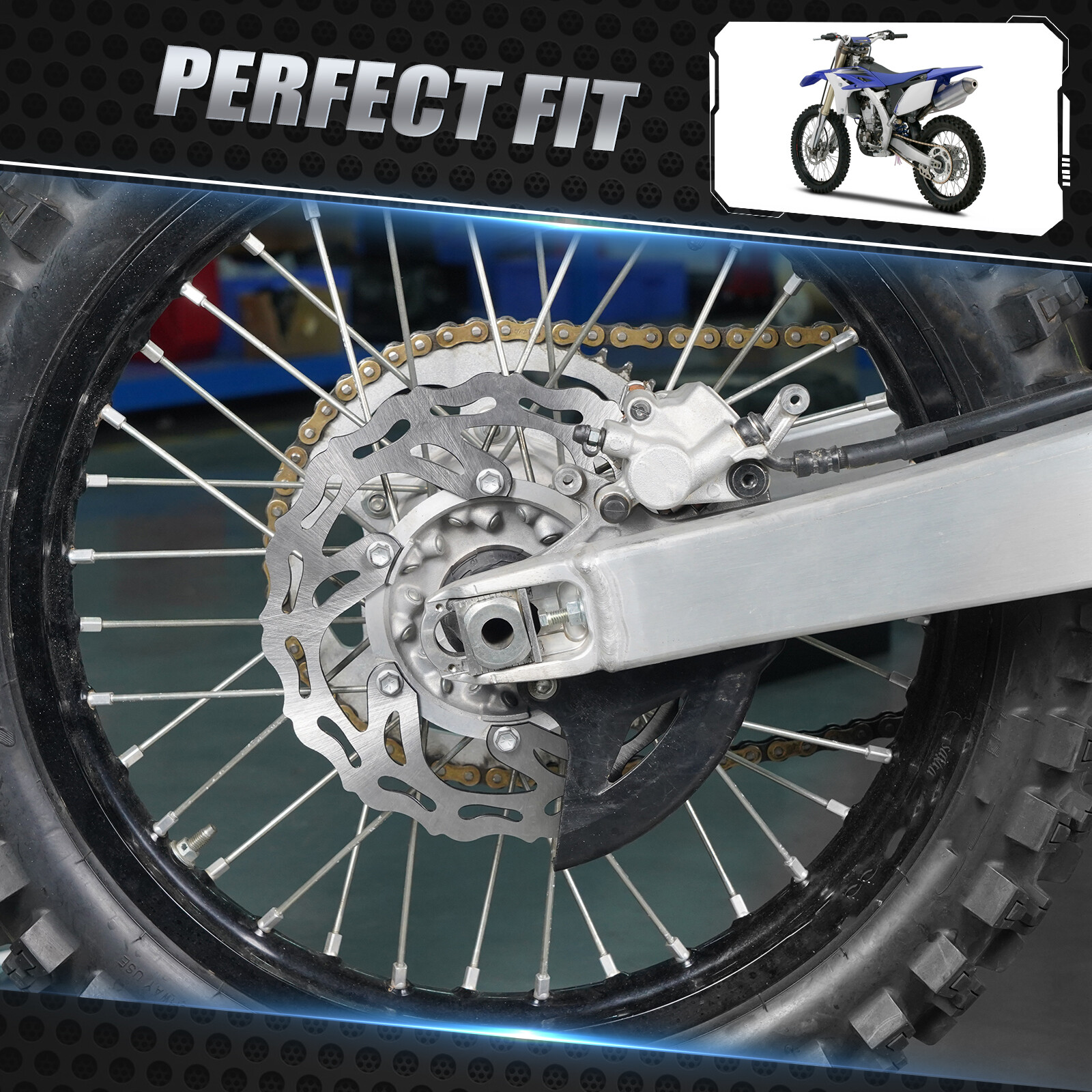 Rear Brake Disc Rotor For Yamaha YZ125/250 YZ250F YZ450F WR250F WR450F 2002-2017