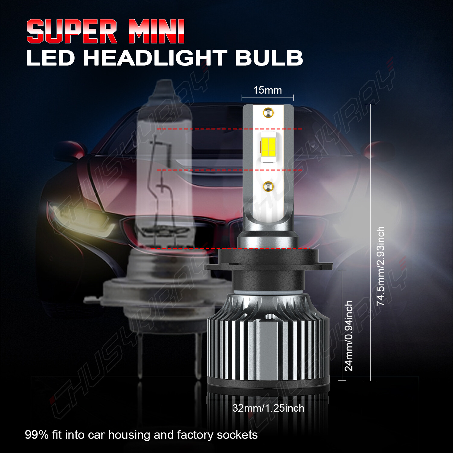 For BMW C650GT 2013 – 2020 2X H7 Motorcycle 6000K LED Headlight Bulbs White