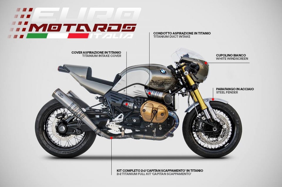 BMW RnineT R-Nine-T Zard Exhaust Titanium Full System 2in2 Dual Silencers -4.3KG