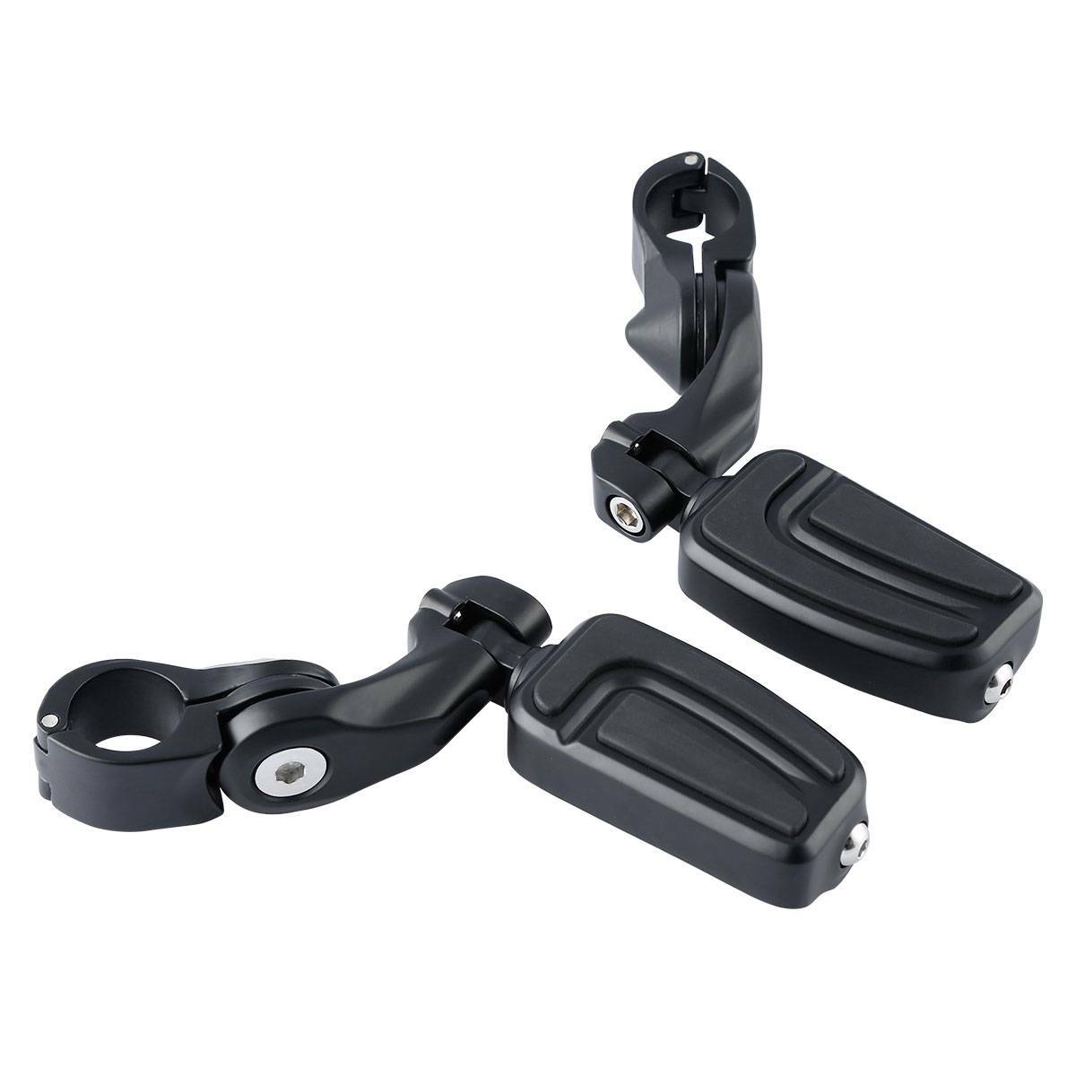 Matte Black 1 1/4” 32mm Short Angled Highway Bar Pegs Mount Footpeg Peg Pedal