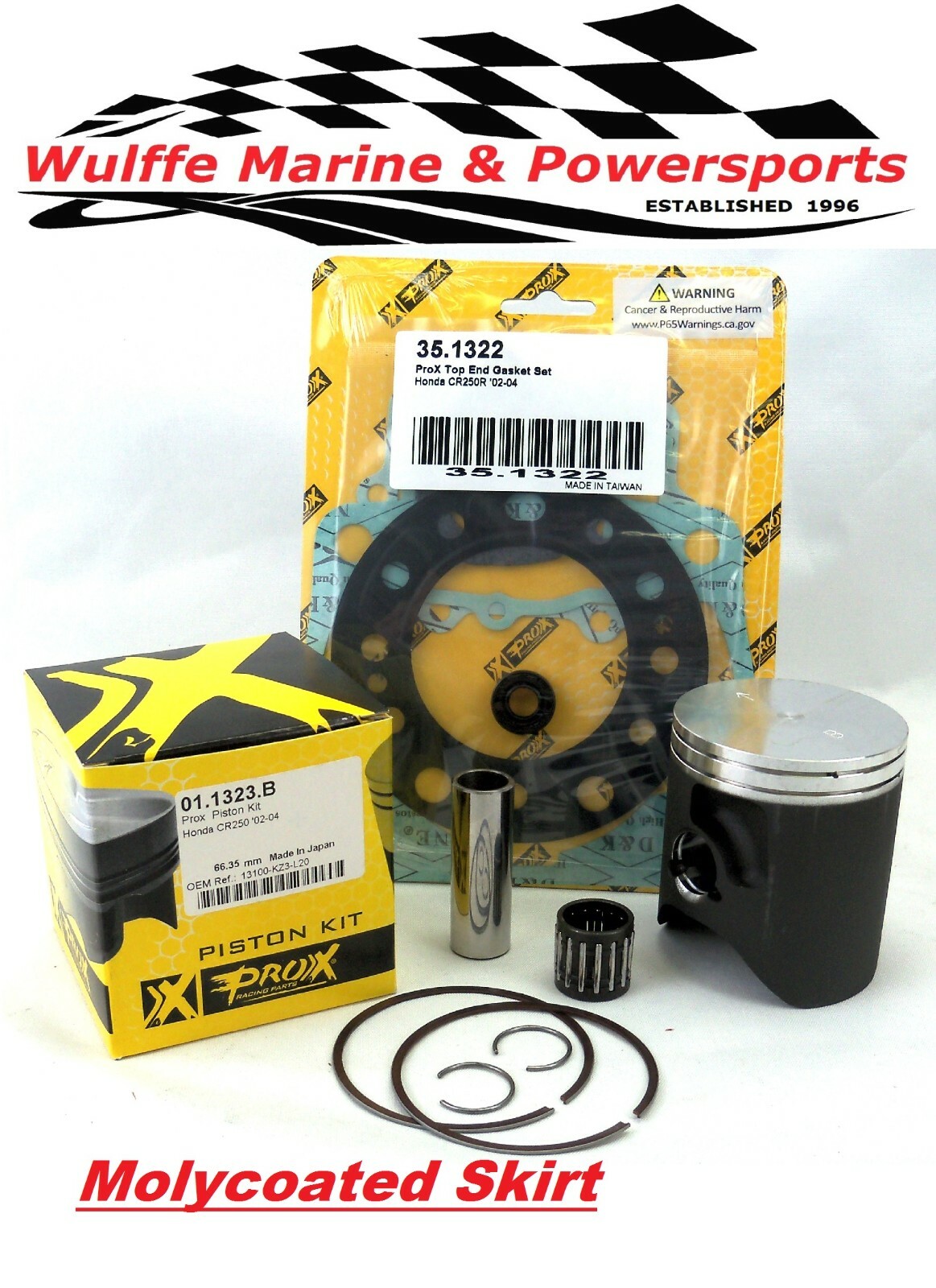 Top End Rebuild Piston Kit Honda CR250R 2002 2003 2004 STD 66.40mm 01.1323.B