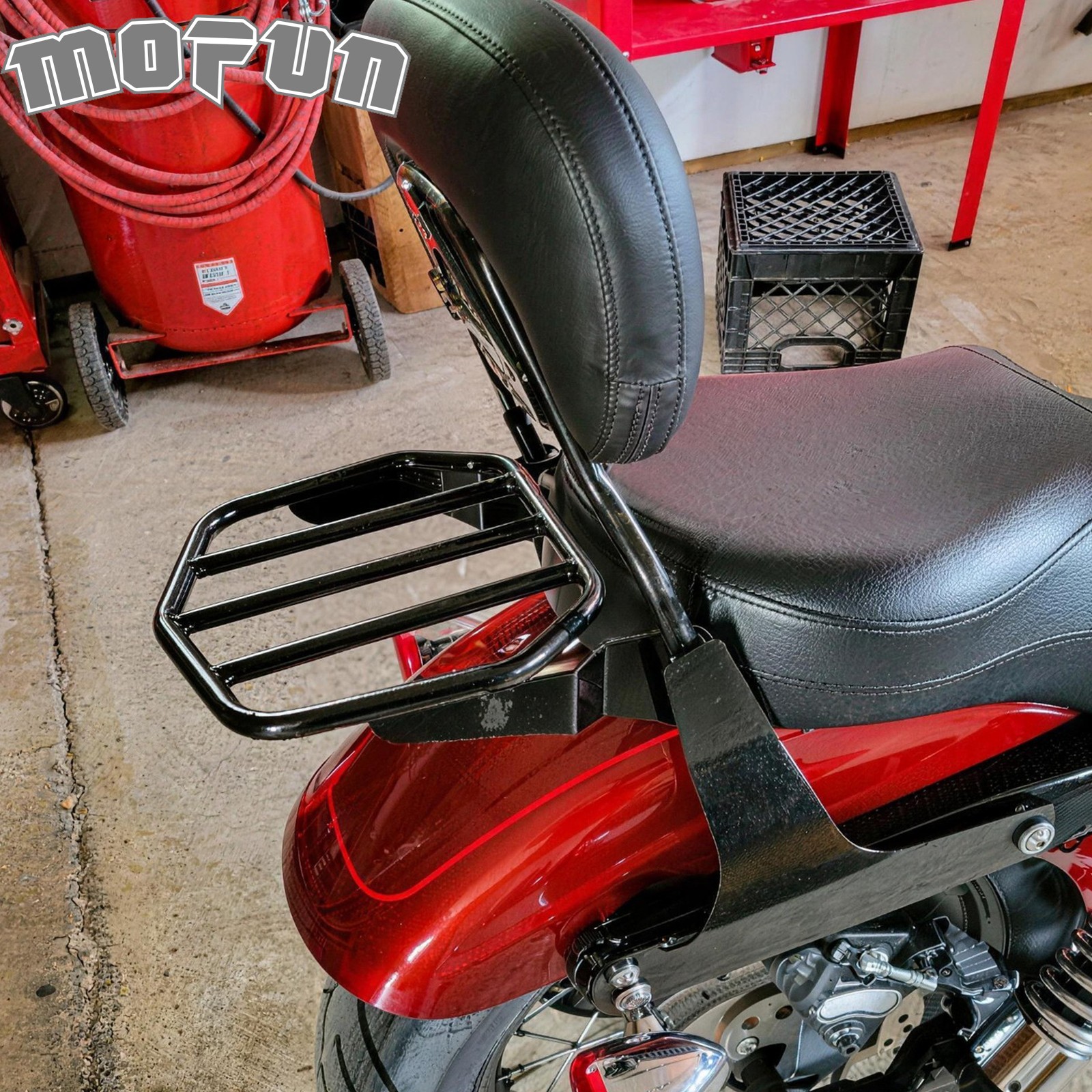 MOFUN Sissy Bar Backrest w/ luggage Rack For Harley 2010-2017 Dyna FXDF FXDWG