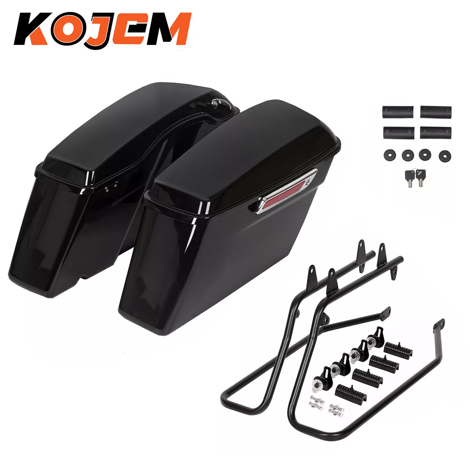 Hard Saddlebags Saddle Bags W/Conversion Brackets For Harley Softail Fatboy FLST