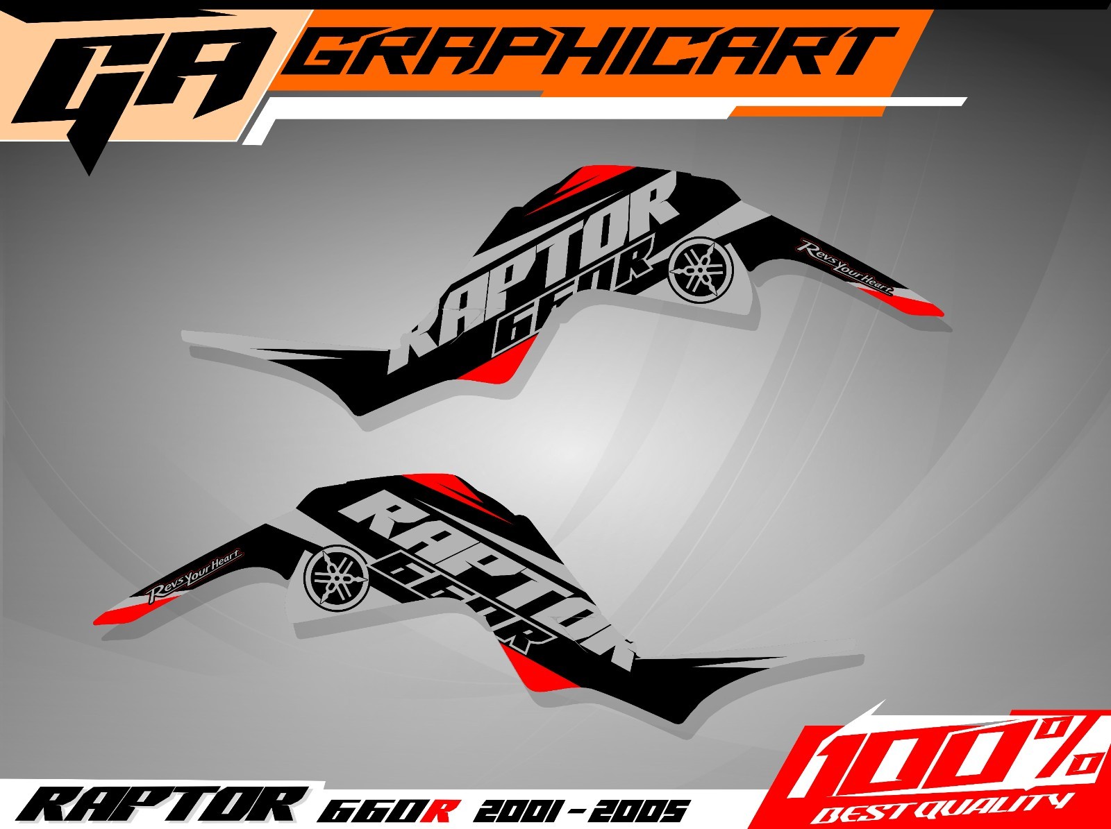 YAMAHA RAPTOR 660 660R FULL GRAPHICS DECALS STICKERS KIT ATV