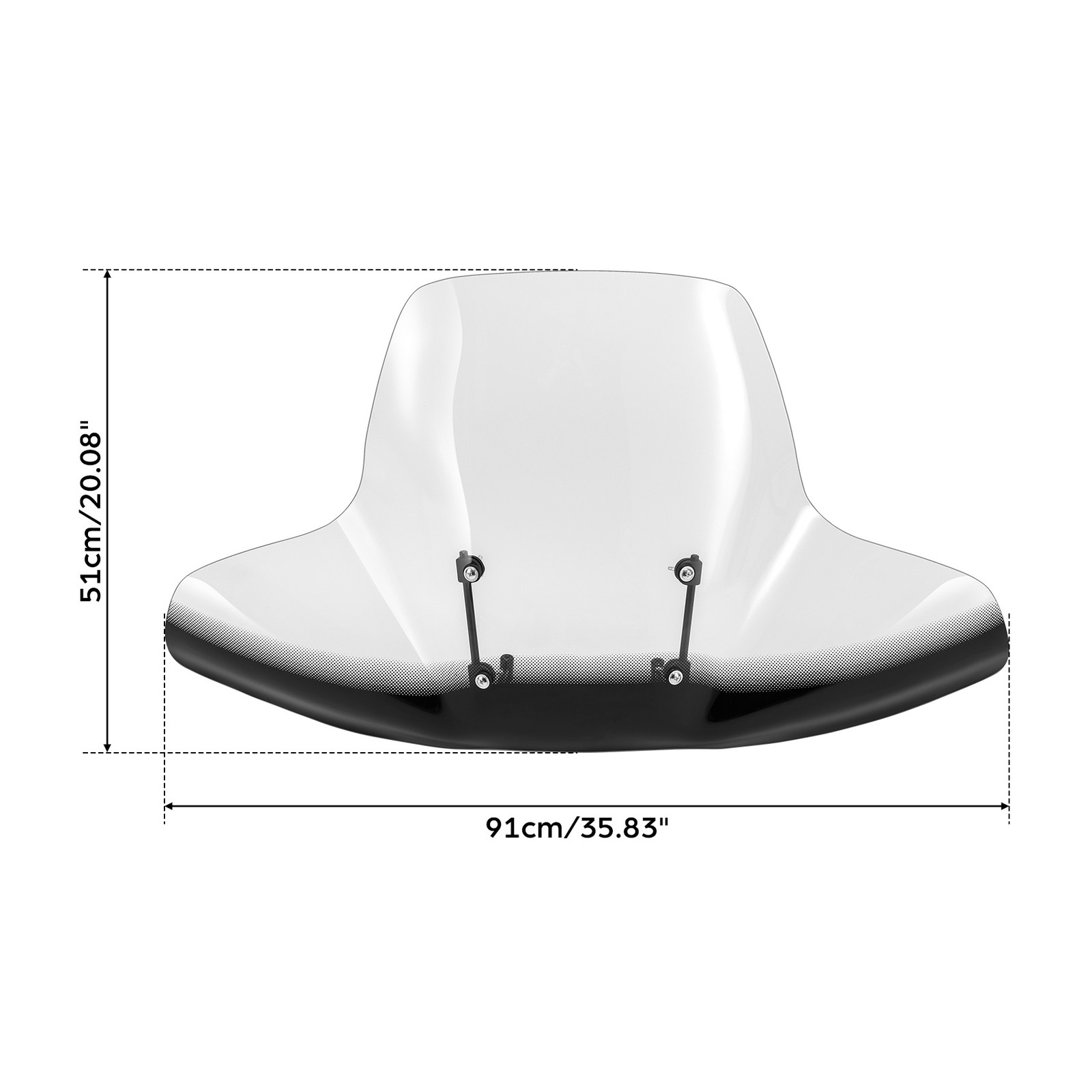 Clear Motorcycle Windshield Universal Fit For Harley Yamaha 7/8” 1” Handlebars