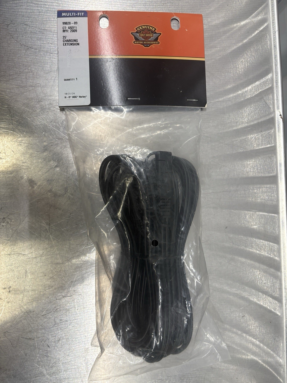 Harley-Davidson Battery Charger Extension Lead Black 25ft 99828-09 OEM NEW