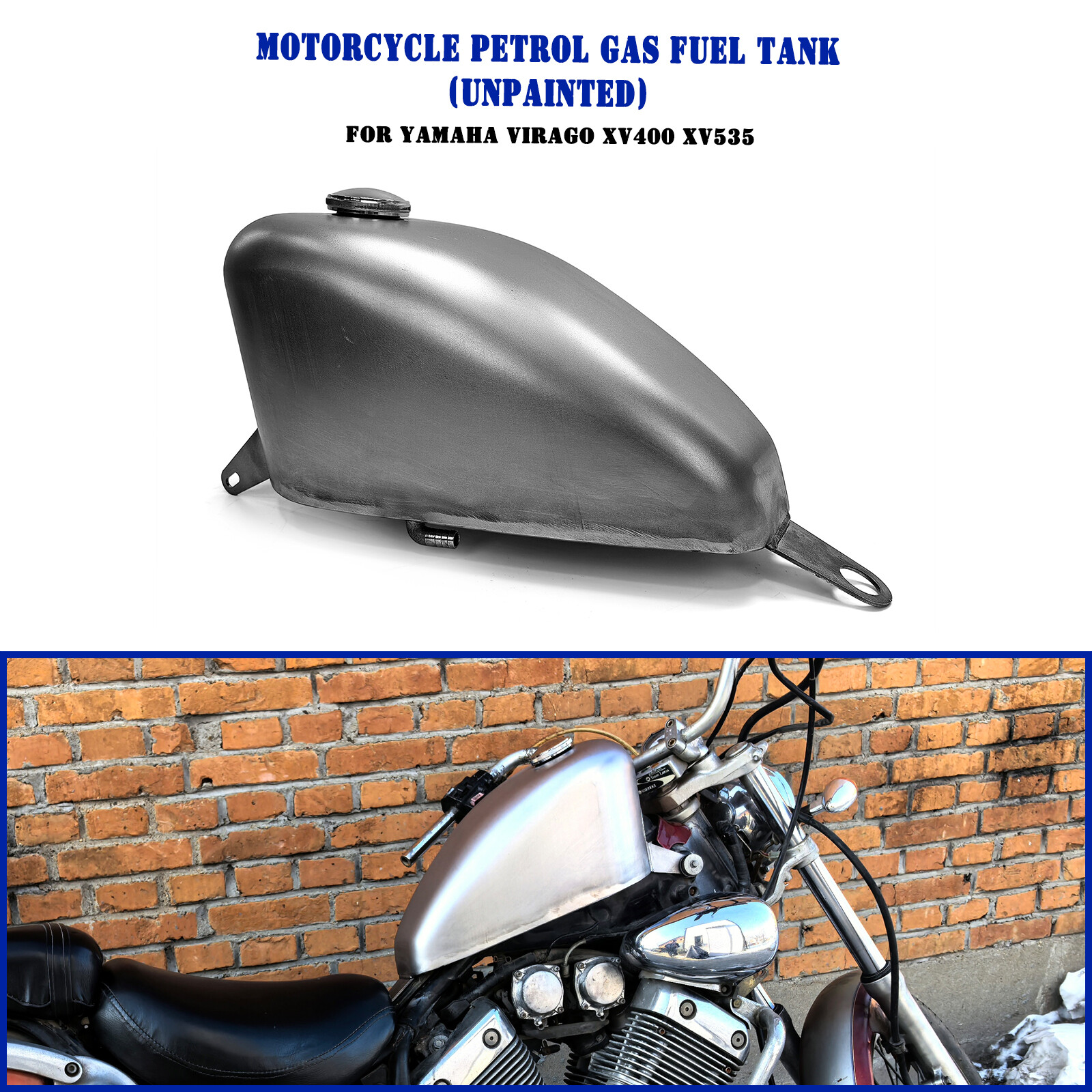 7L Petrol Gas Fuel Tank For YAMAHA Virago XV400 XV535 Fuel Tank & Gas Cap MO