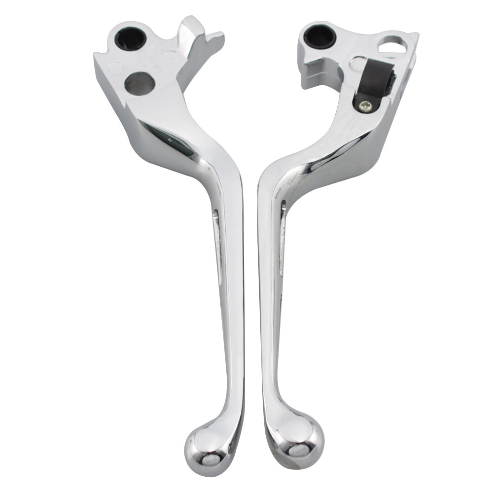 Chrome Brake Clutch Hand Levers Slotted For Harley Touring Electra Street Glide