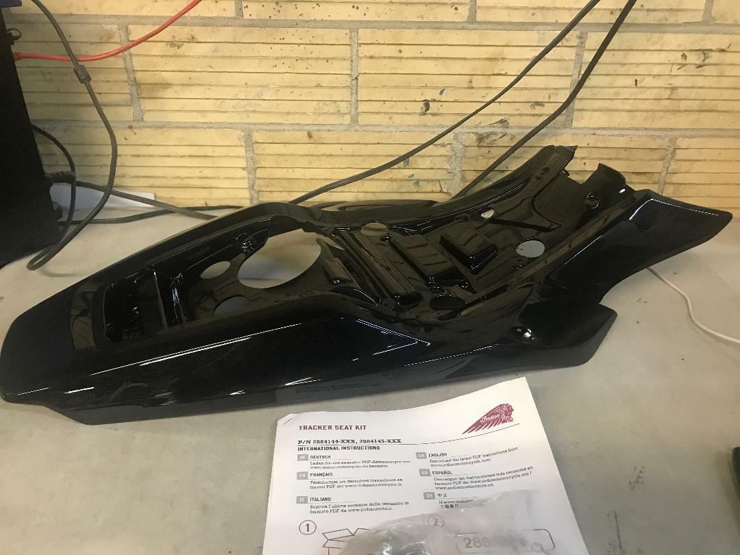 INDIAN MOTORCYCLES Tracker Seat Base Cowl Item # 2884145-666, Black Pearl