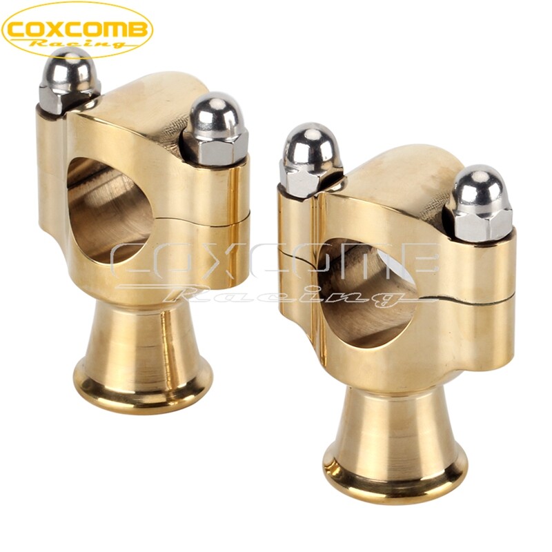 Brass 1″ 25mm Handlebar Mount Clamp Riser for Bobber Chopper Cruiser Cafe Racer