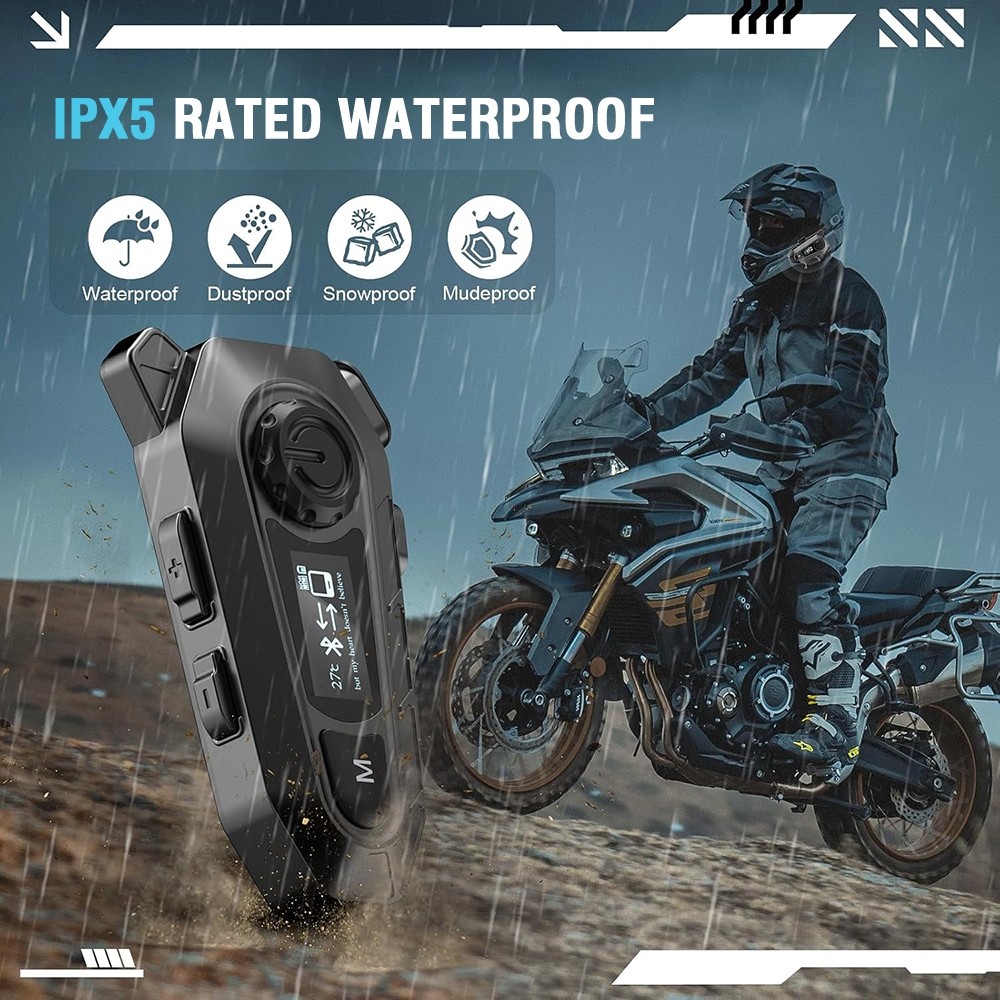 Bluetooth Motorcycle Helmet Intercom Wireless Motorbike Waterproof Headphone NEW