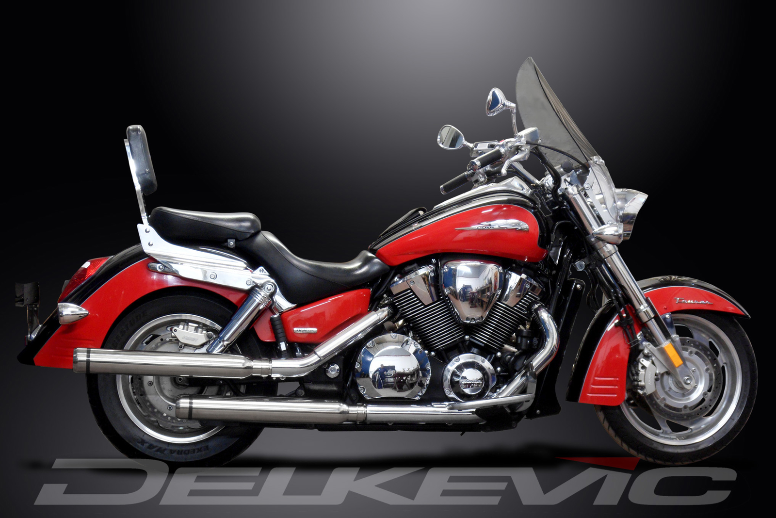 Honda VTX1800 21″ Stainless Bull Nose Tip Cruiser Muffler Exhaust 05 06 07 08