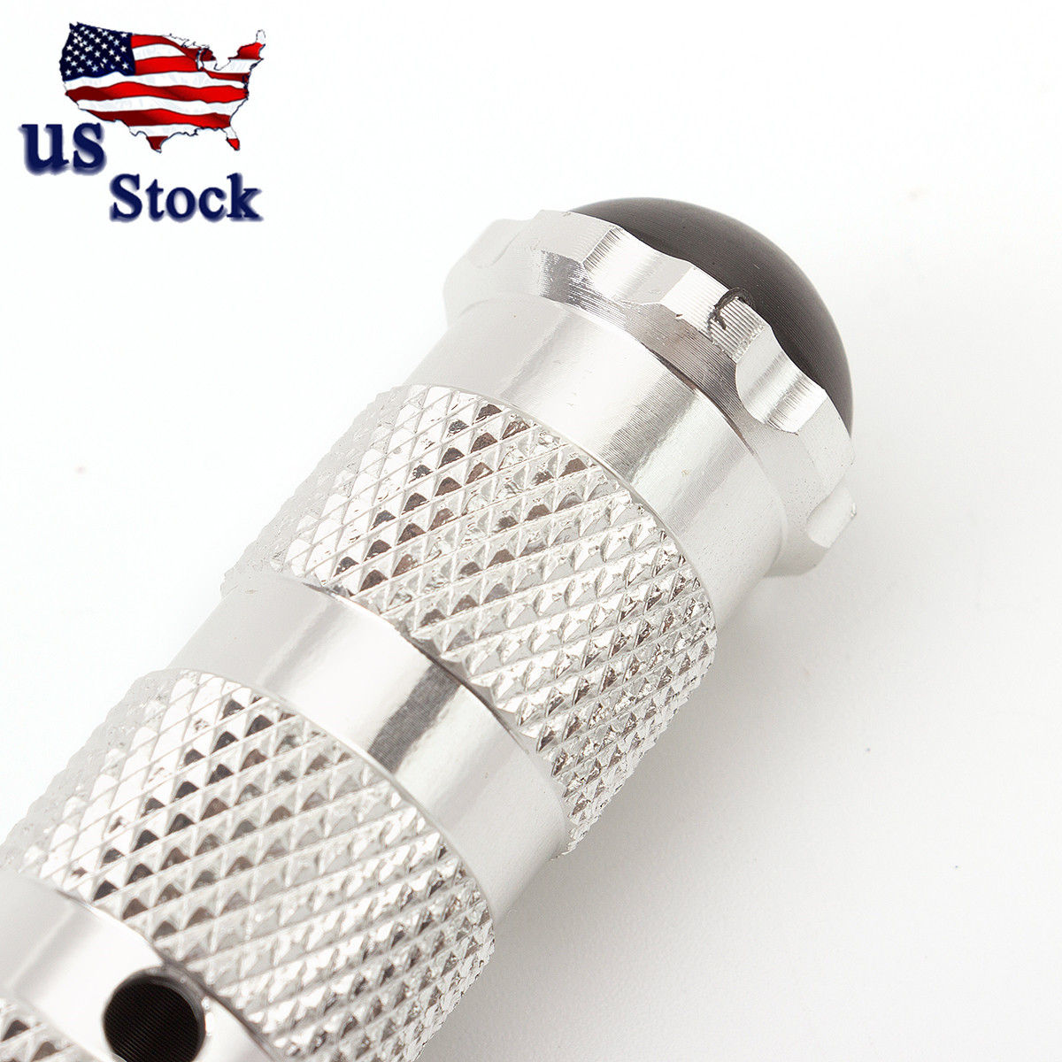 FXCNC USA Universal Footpeg Rider Foot Rest Pegs Set Rearset Pedal Bike Silver