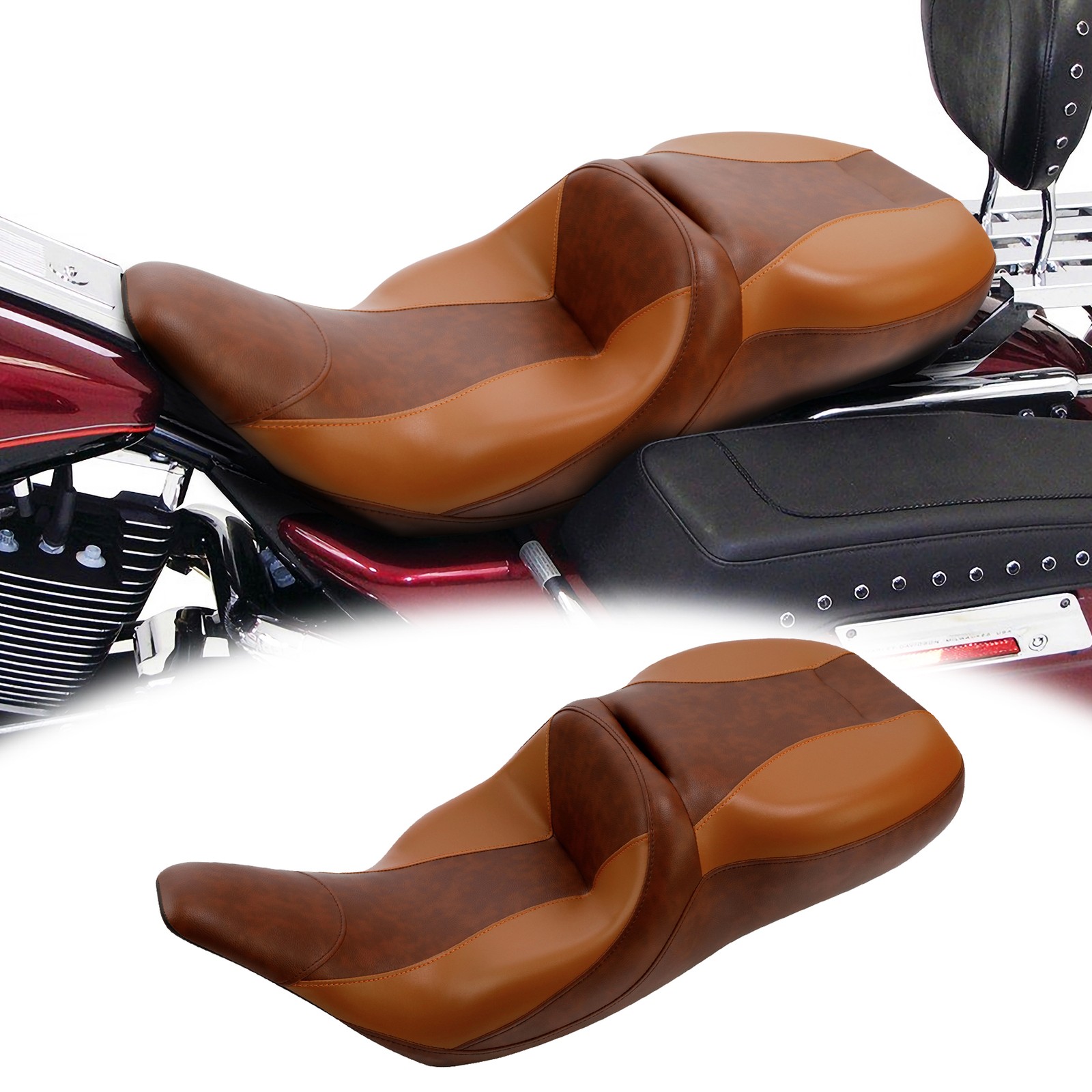 Driver Passenger Seat Fit For Harley 1997-2007 Electra Glide FLHT Road King FLHR
