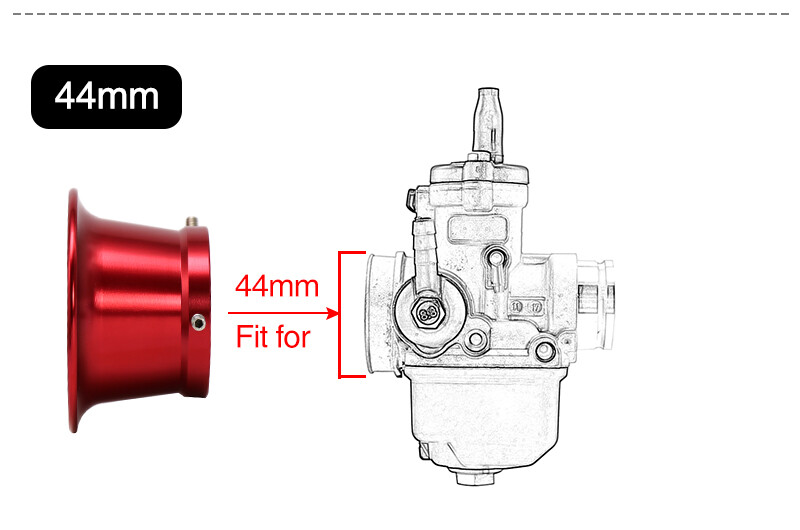 Motorcycle Velocity Stack Carb 44mm Air Filter Cup Funnel for PHBH 26BS PZ30