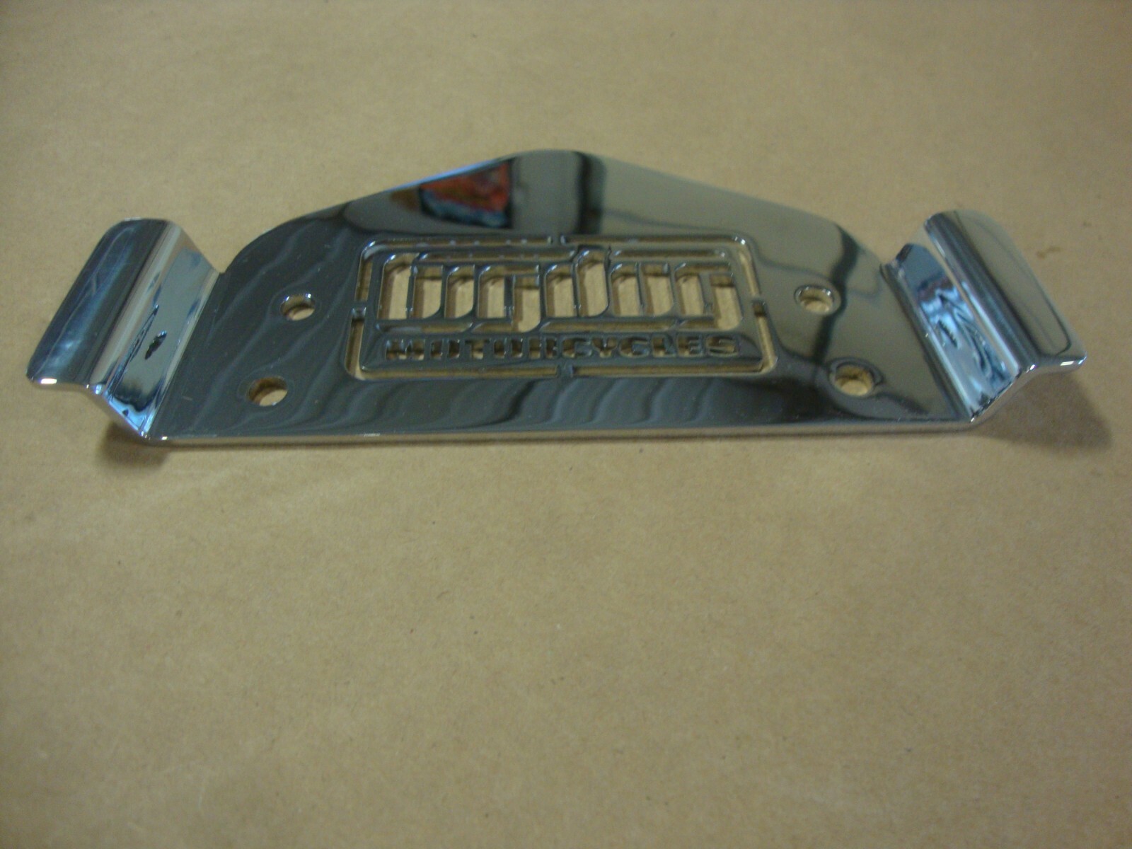 BIG DOG MOTORCYCLES BLEM LOWBOY SISSY BAR BACKREST PLATE w/ LOGO OEM CHROME
