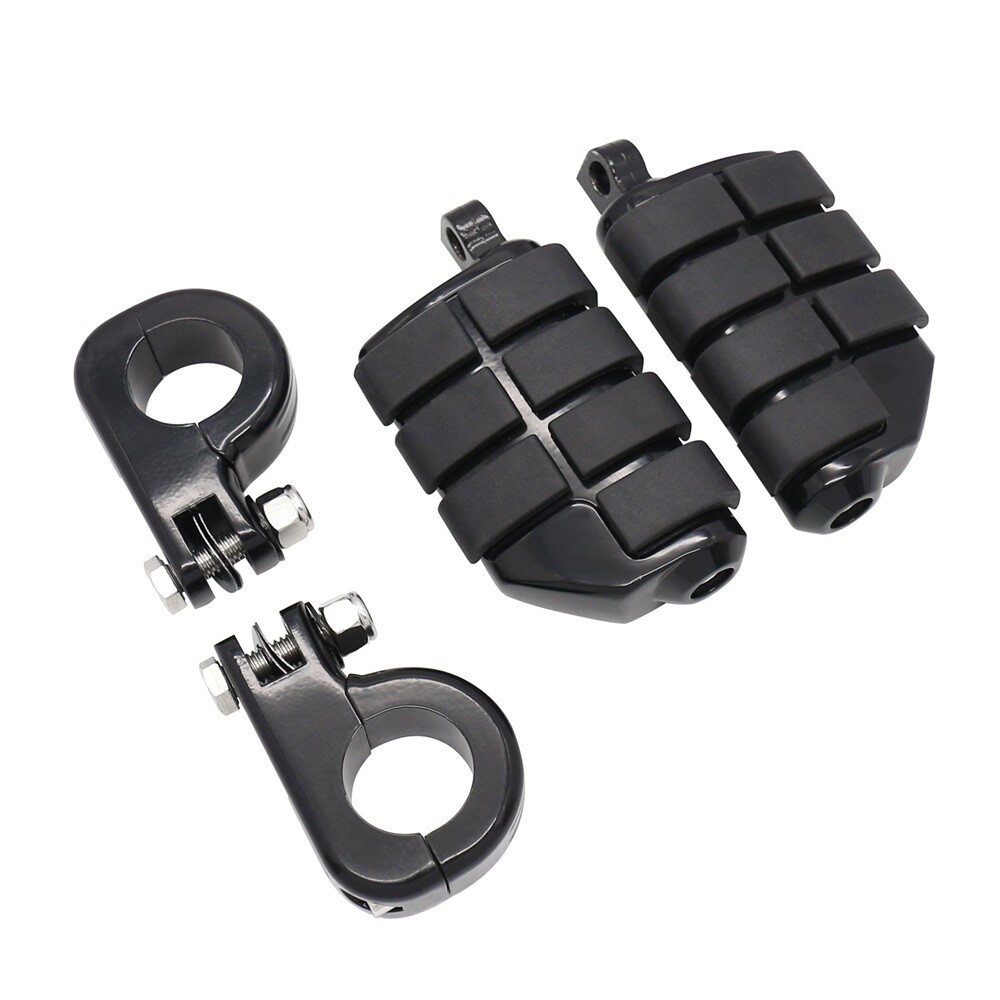 Black Short Footpegs w/ Mounts 1.25″ Crash Bar For Indian Challenger Dark Horse