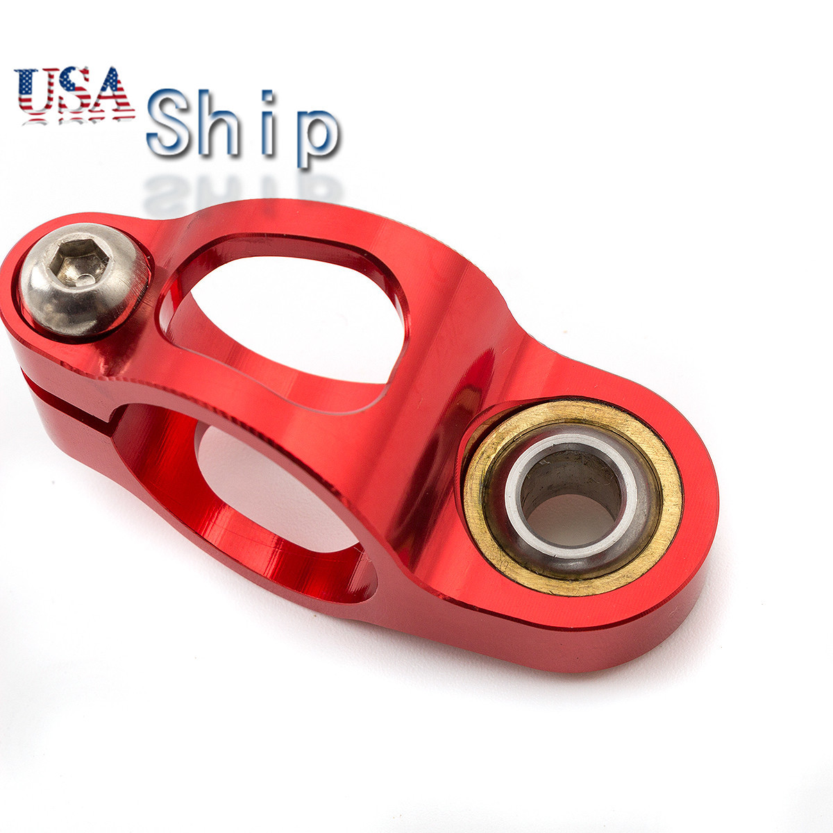 CNC Universal Steering Damper Stabilizer Linear Reversed Control Silver&Red