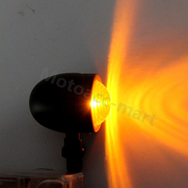 Motorcycle Amber Round Turn Signal Blinker Light Cafe Racer Custom Chopper NEW