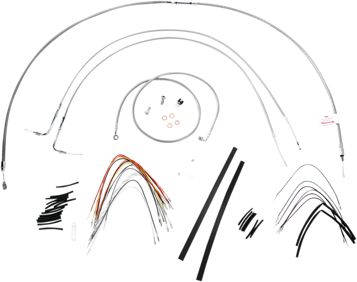Burly 16″ Handlebar Stainless Brake Line Cable Kit for 2007-2010 Harley FLST